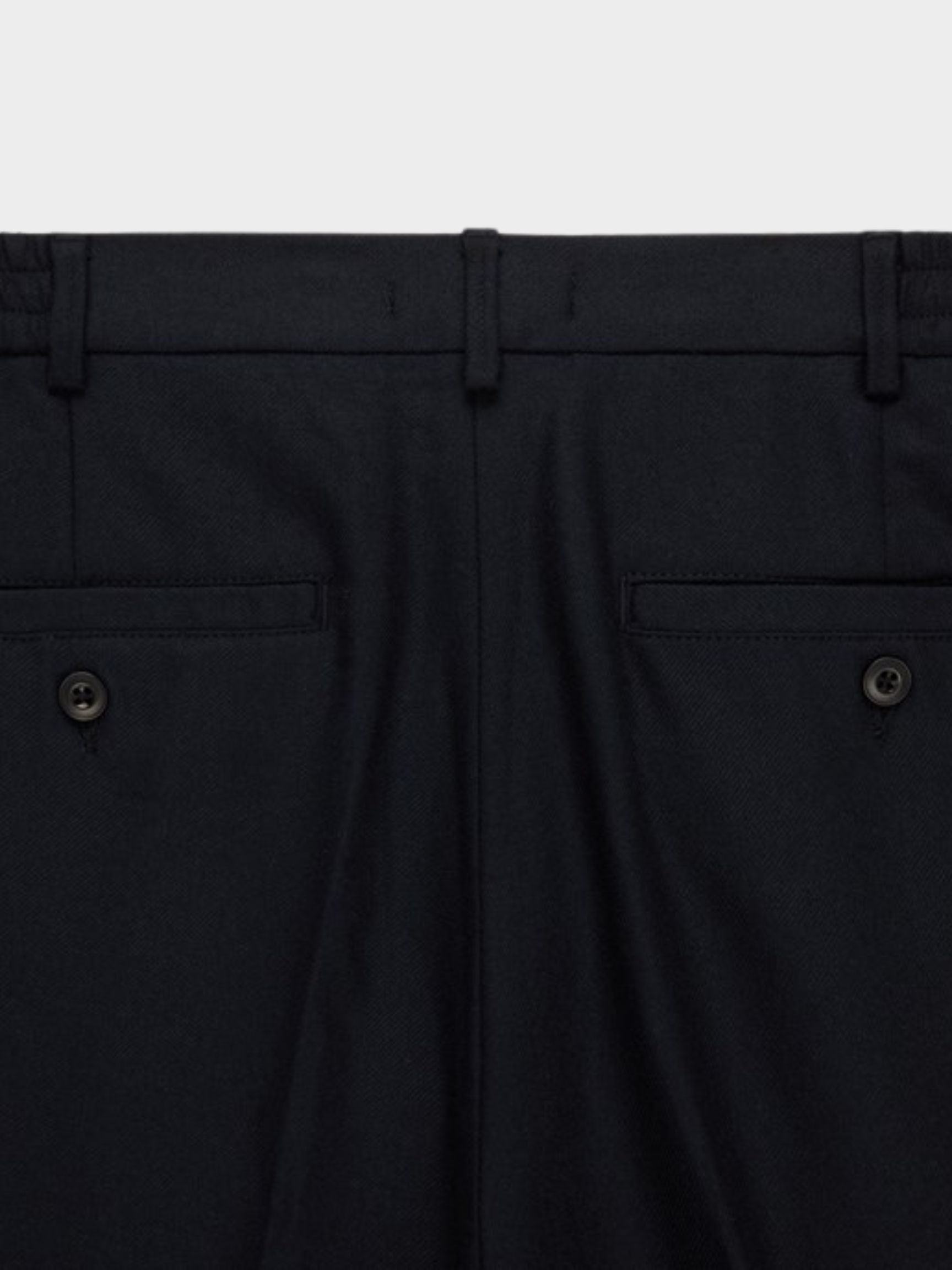 Pleated Trouser in Black Wool