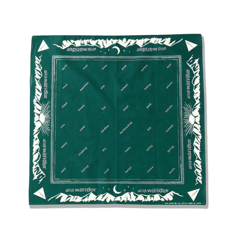 Reflective Words Bandanna in Green