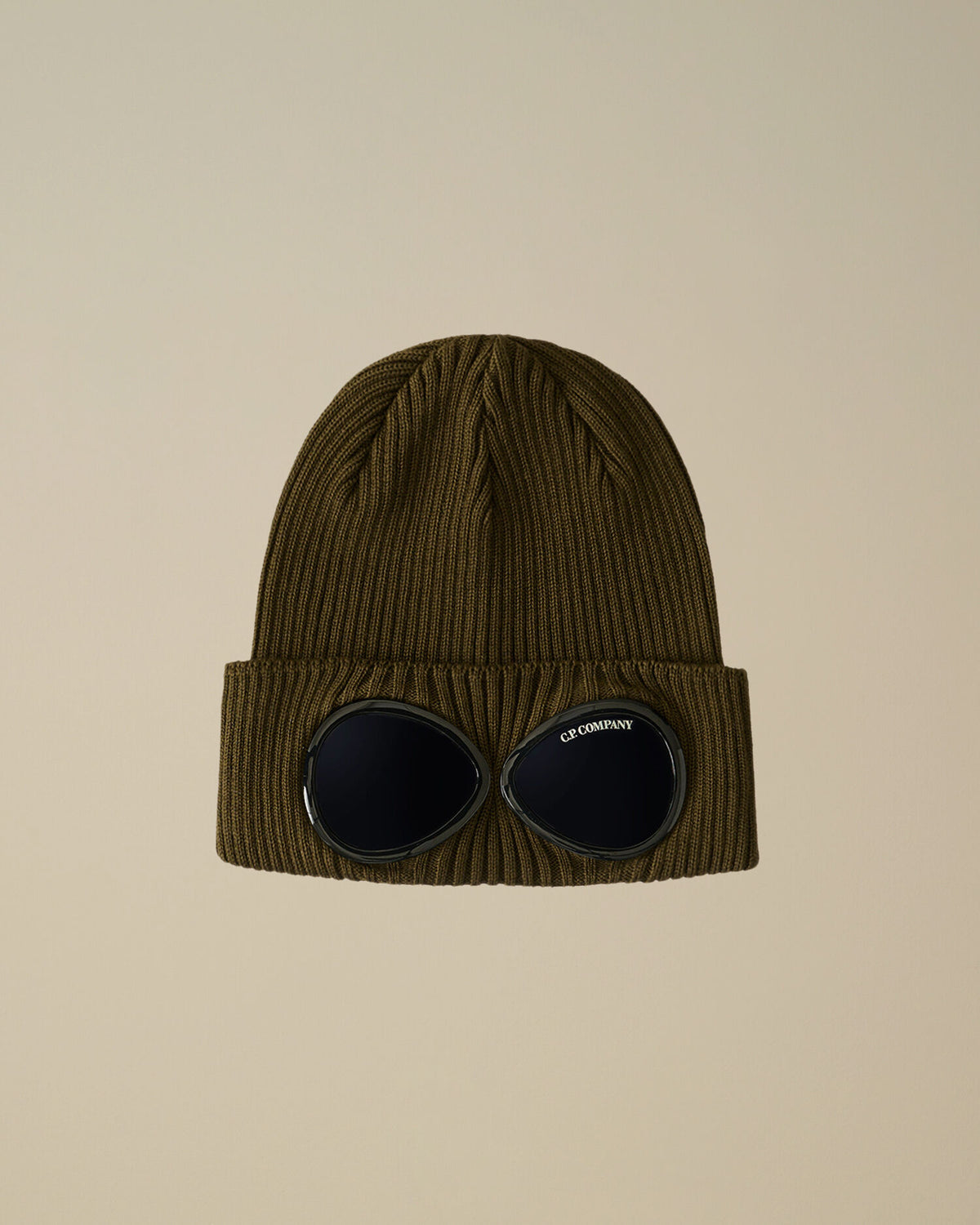 Cotton Goggle Beanie in Ivy Green