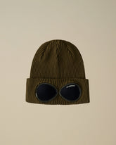 Cotton Goggle Beanie in Ivy Green