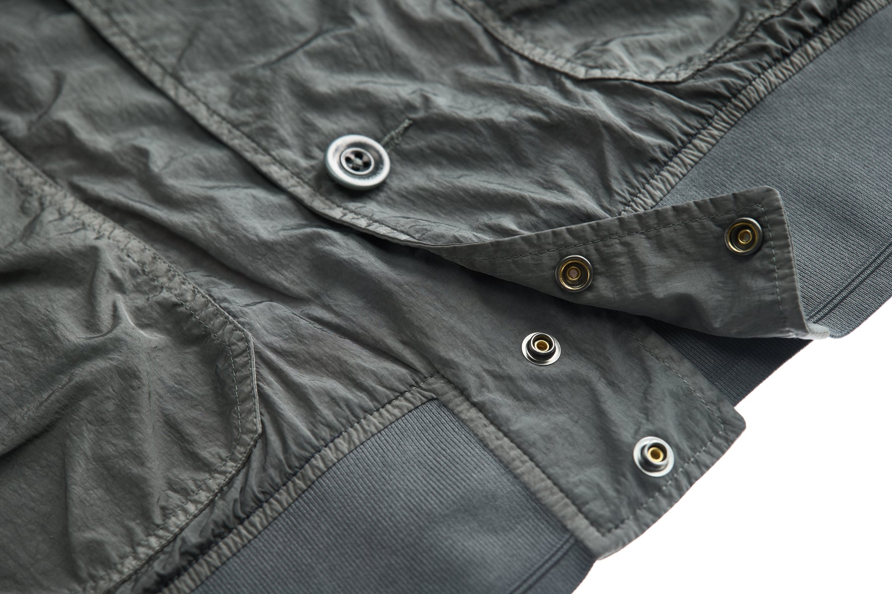 Chrome-R Full Button Jacket in Smoked Pearl