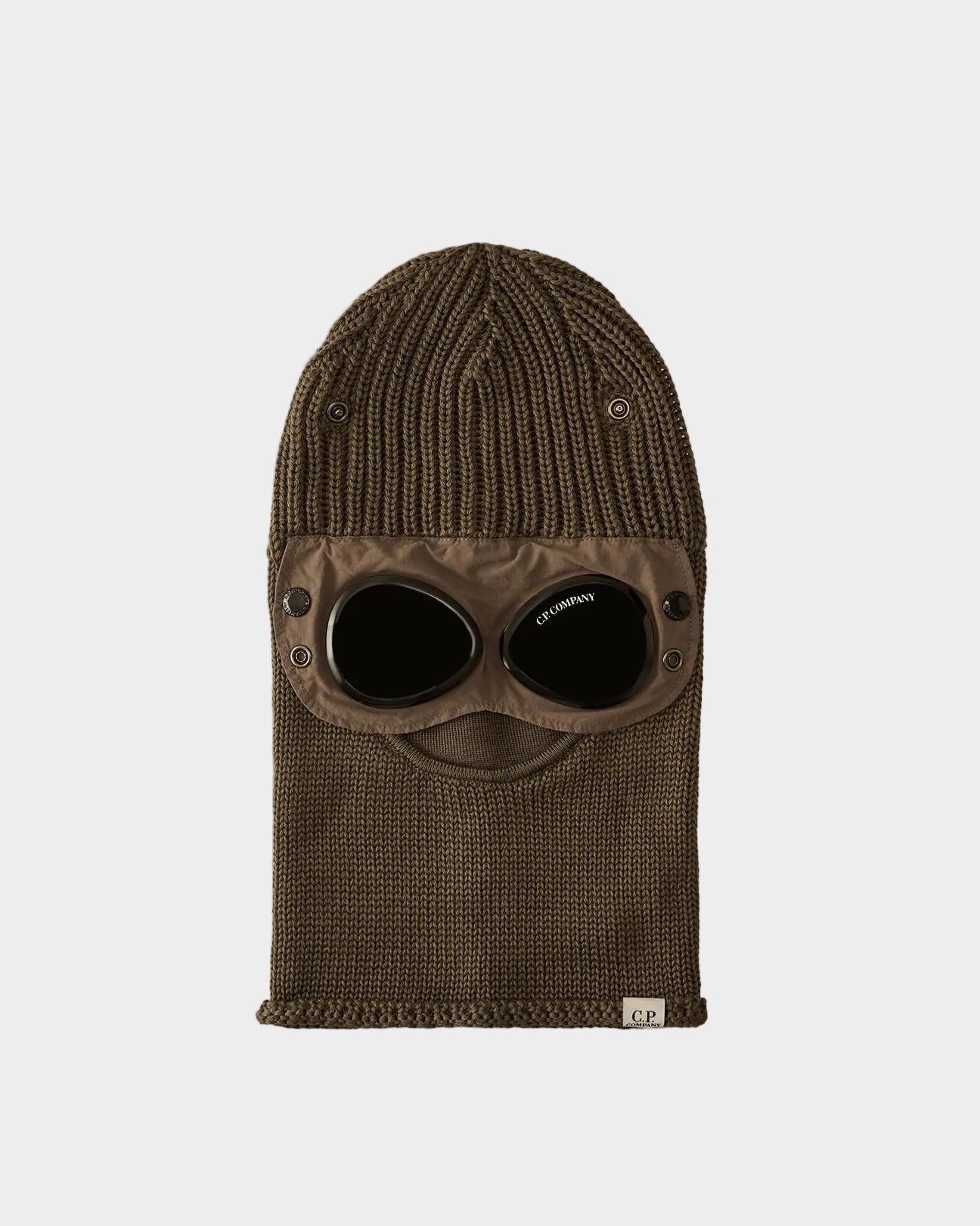 C.P. Company Extrafine Merino Wool Goggle Balaclava in Walnut
