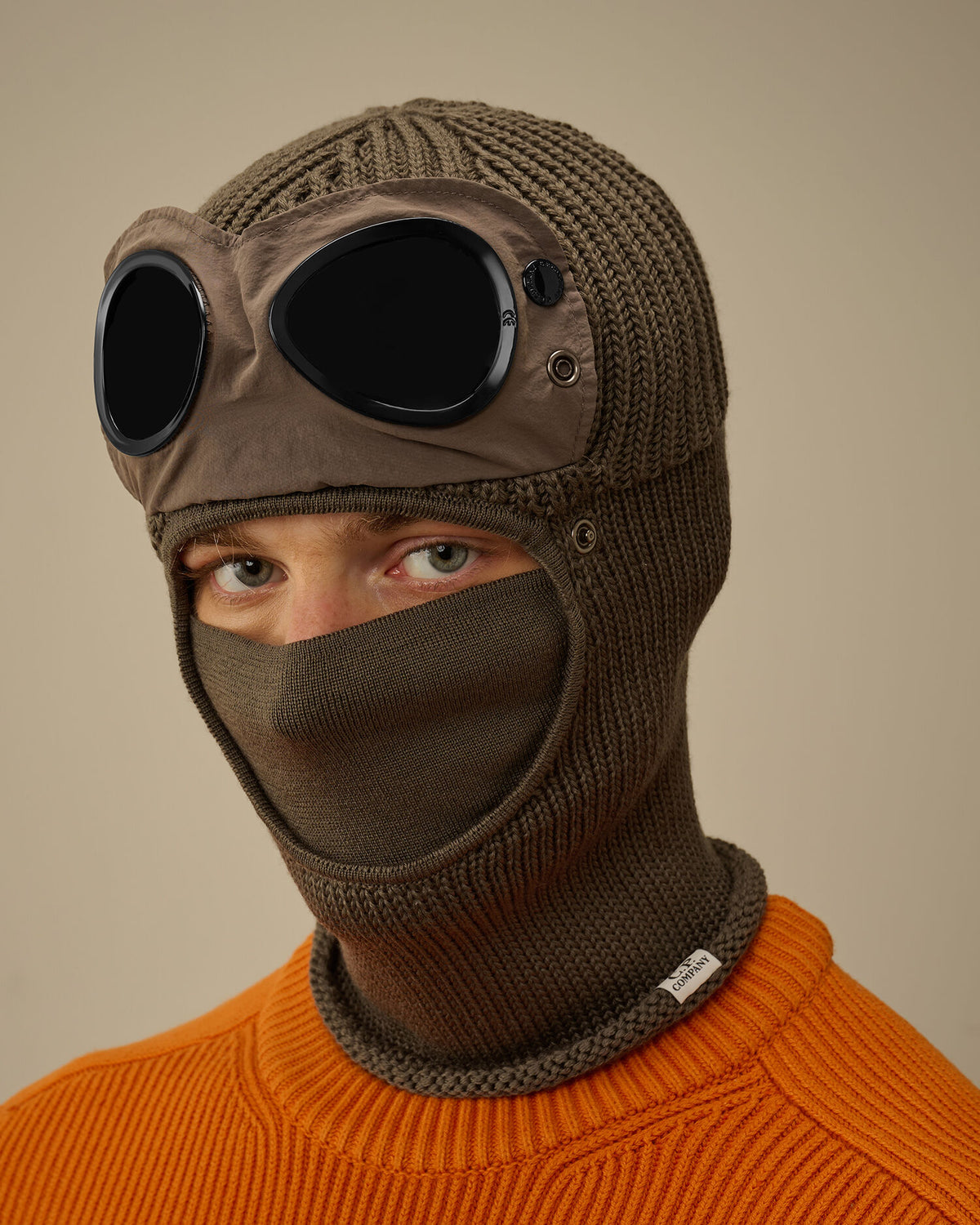 Extrafine Merino Wool Goggle Balaclava in Walnut