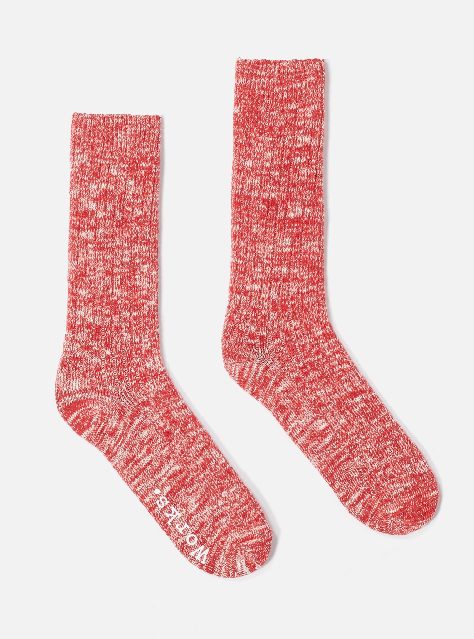 Slub Knit Sock in Red