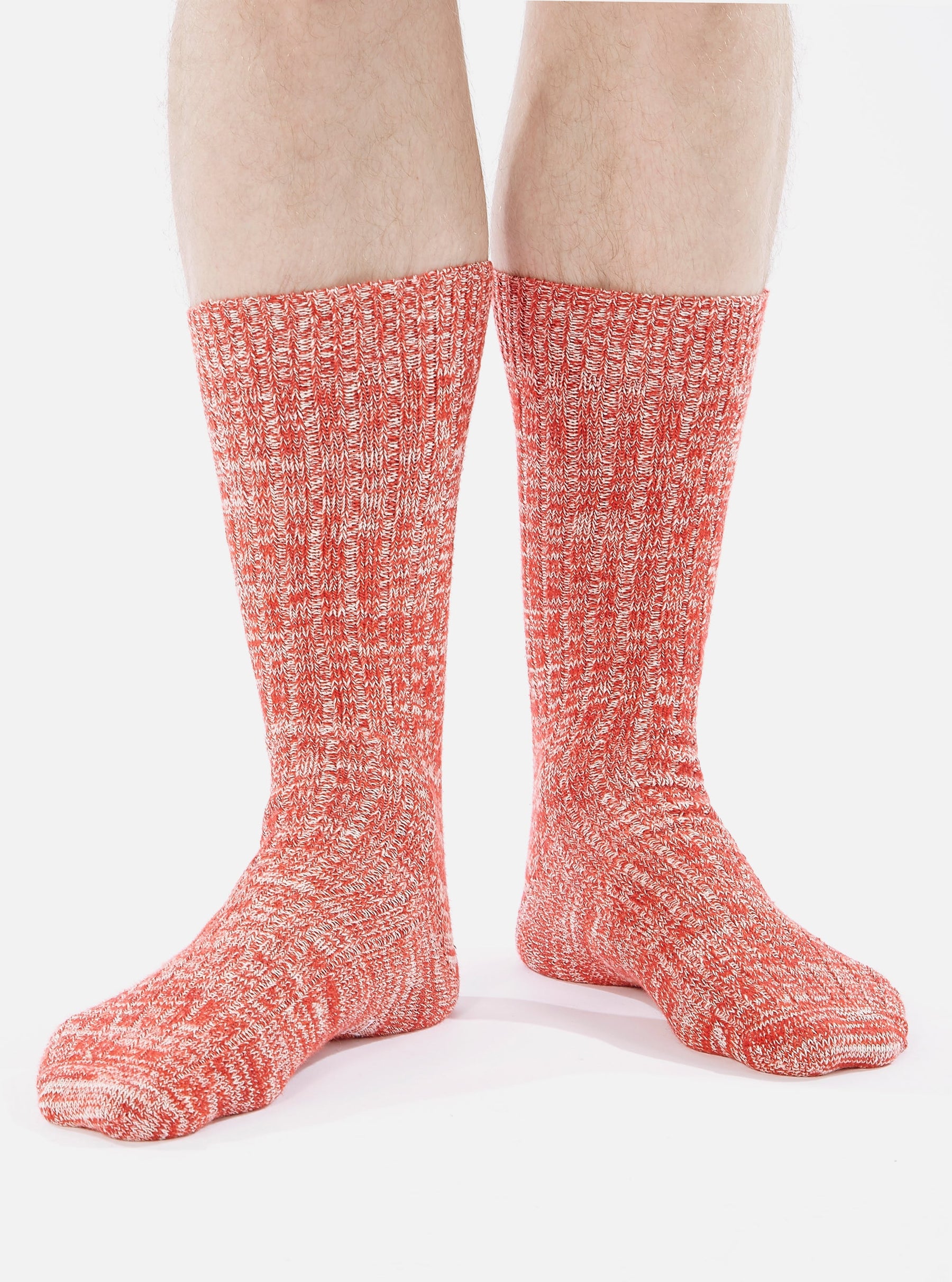 Slub Knit Sock in Red