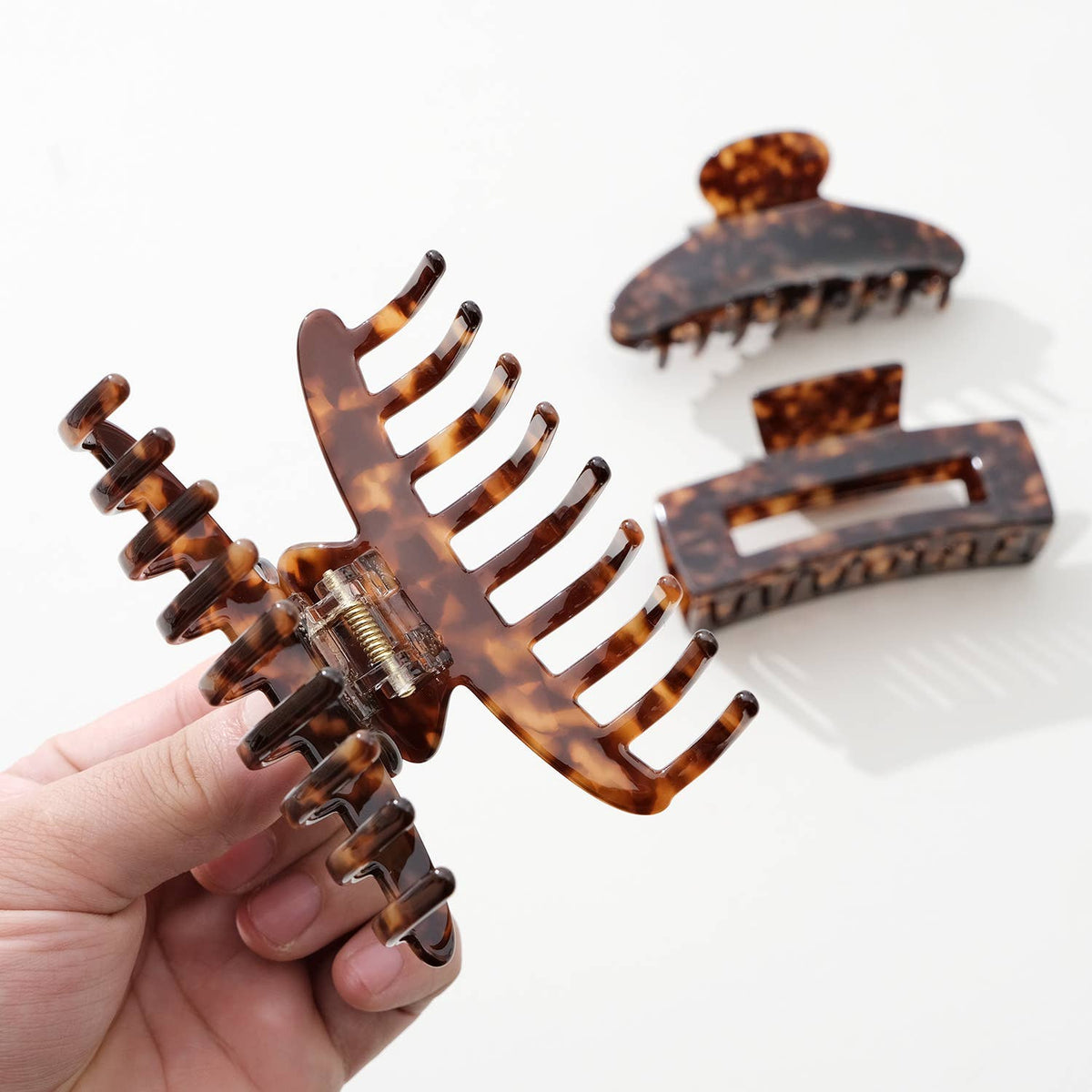 Large Deep Tortoise Narrow Claw Clip