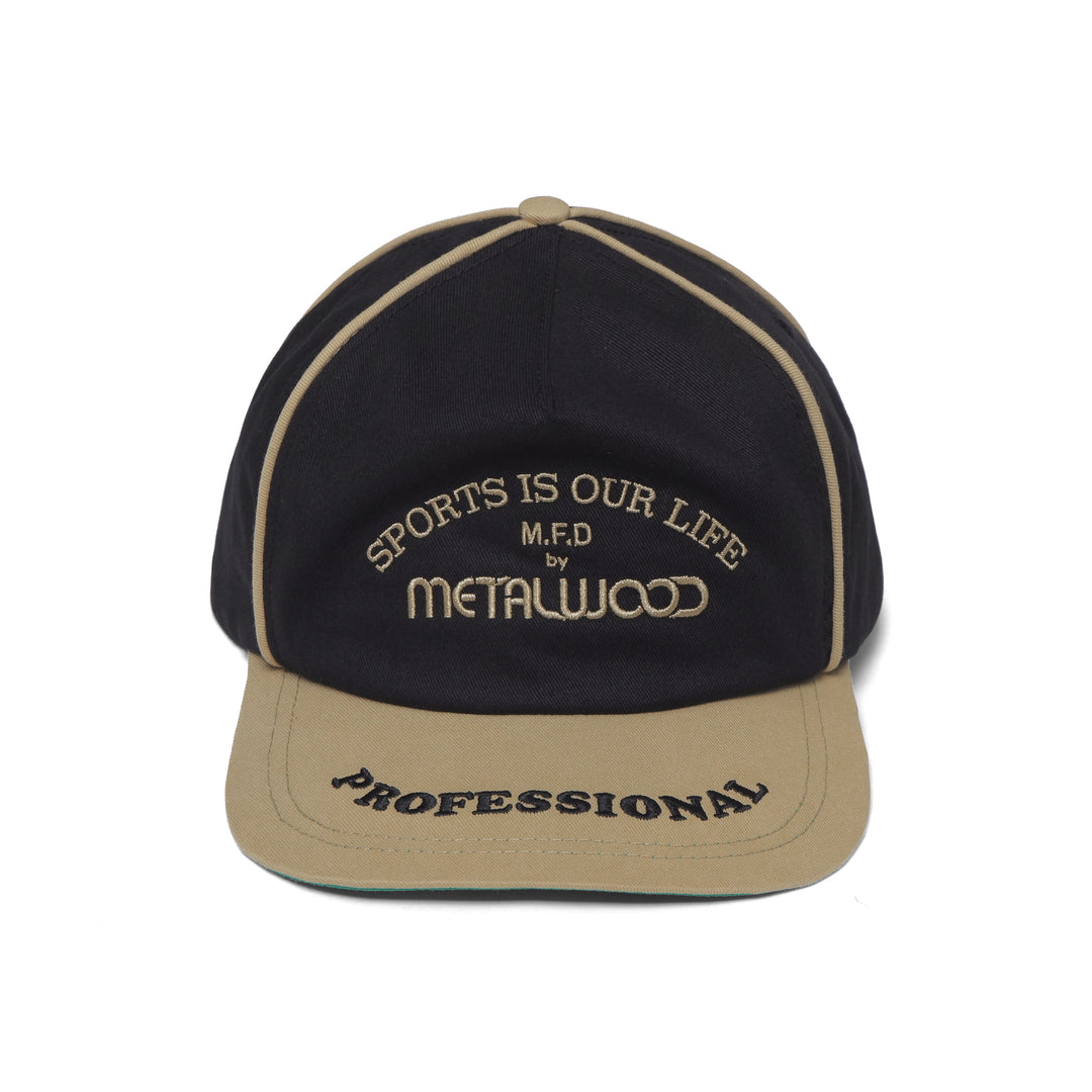 Professional Piping Snapback Hat in Black / Gold