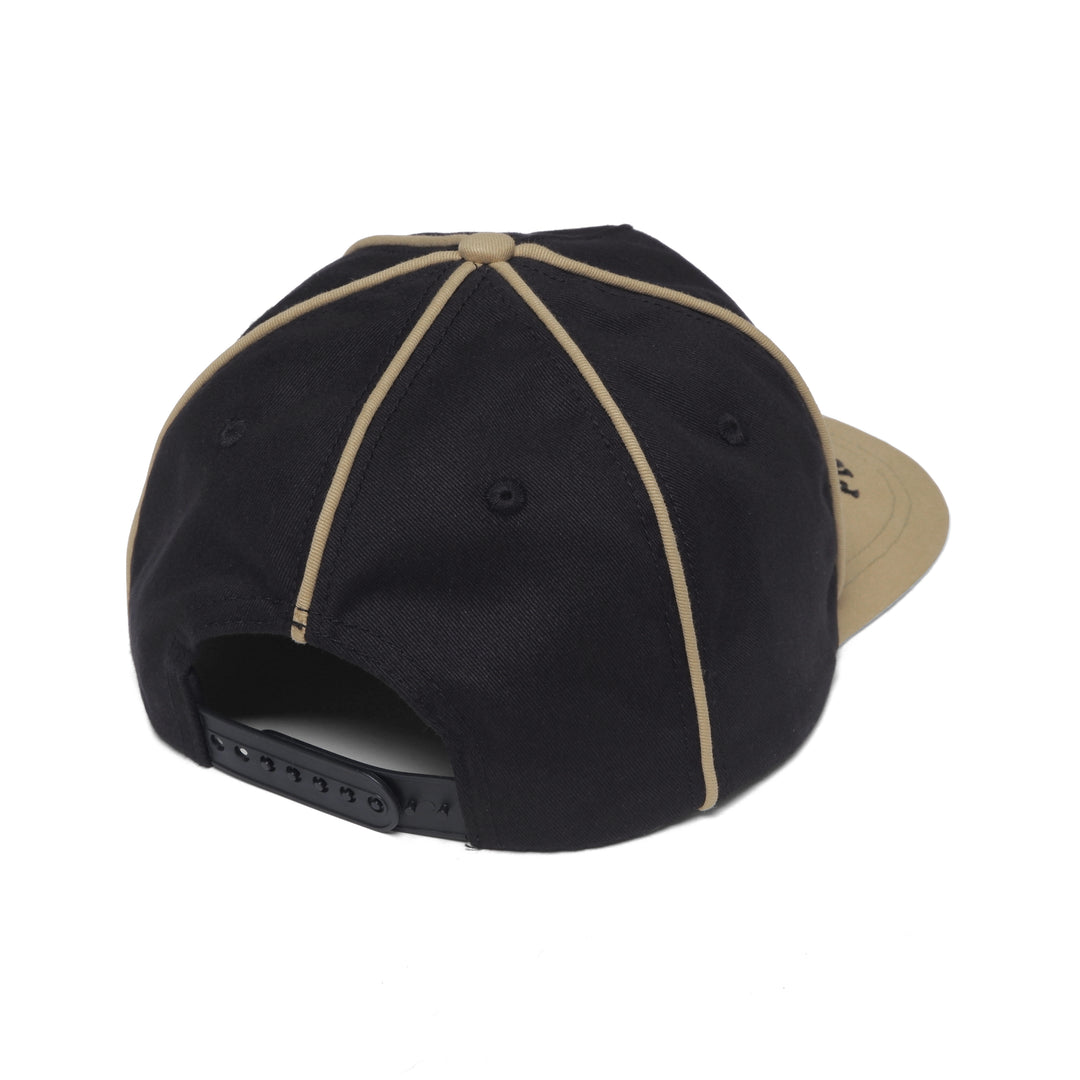 Professional Piping Snapback Hat in Black / Gold