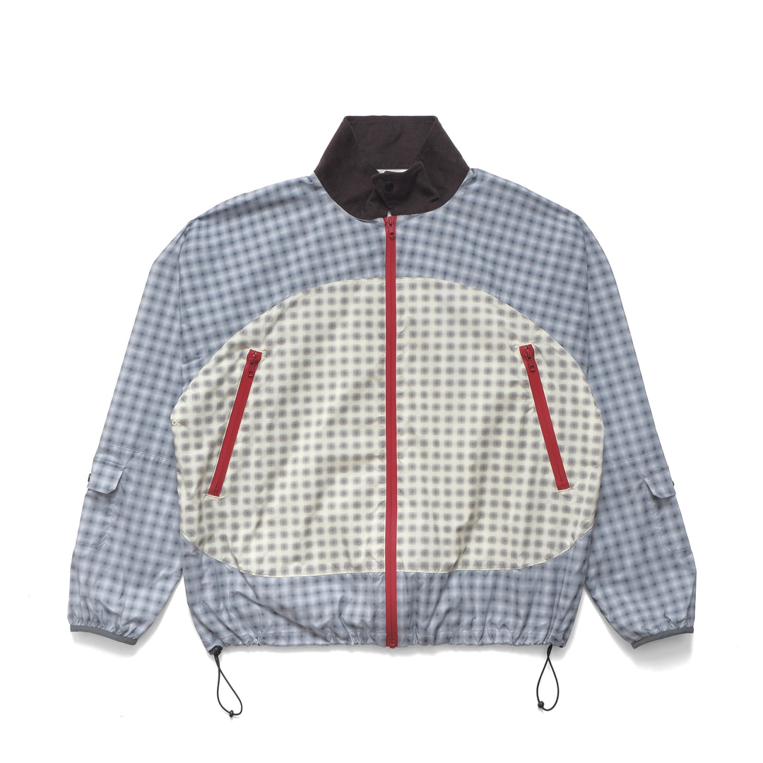 Double Plaid Windbreaker Jacket