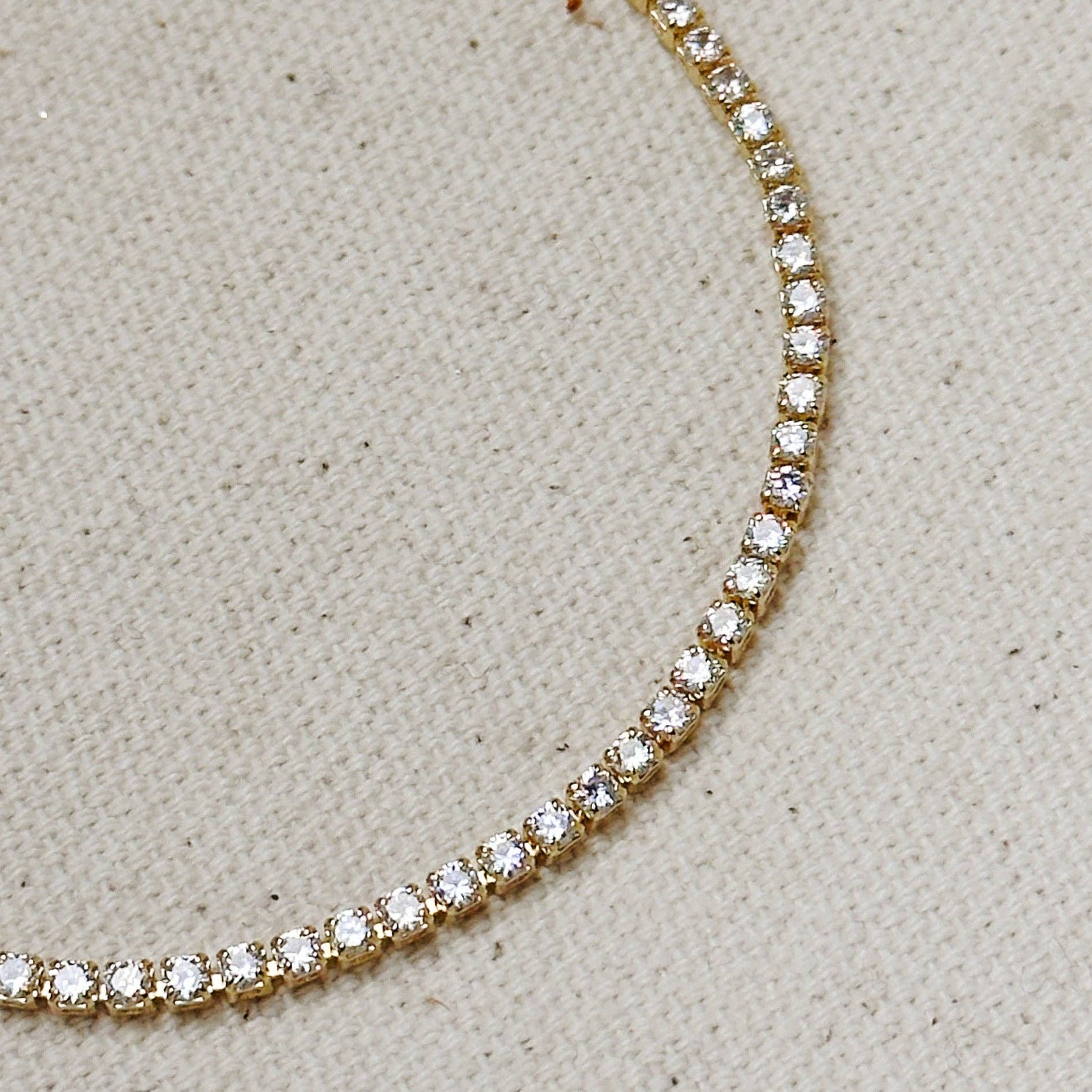 Crystal Tennis Bracelet in 18k Gold Fill