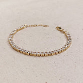 Crystal 3mm Tennis Bracelet in 18k Gold Fill