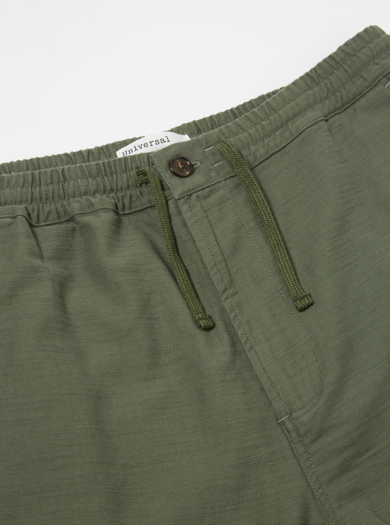 Hi Water Trouser in Olive Slub Sateen
