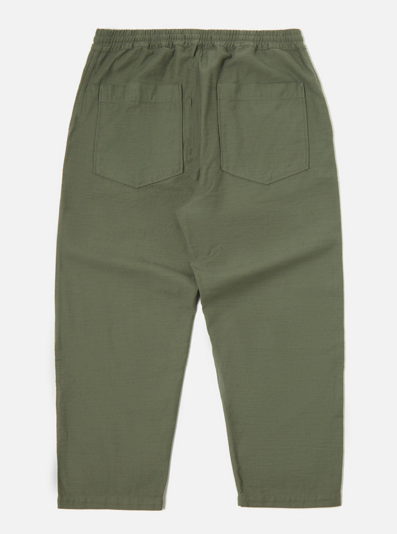 Hi Water Trouser in Olive Slub Sateen
