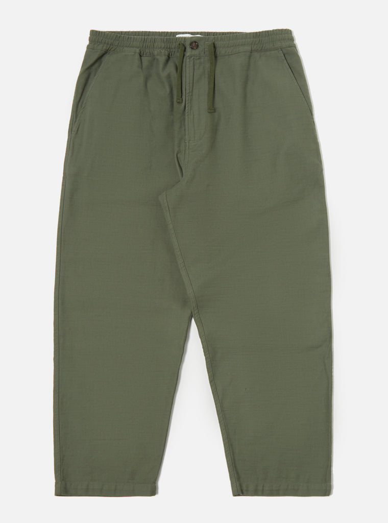 Hi Water Trouser in Olive Slub Sateen
