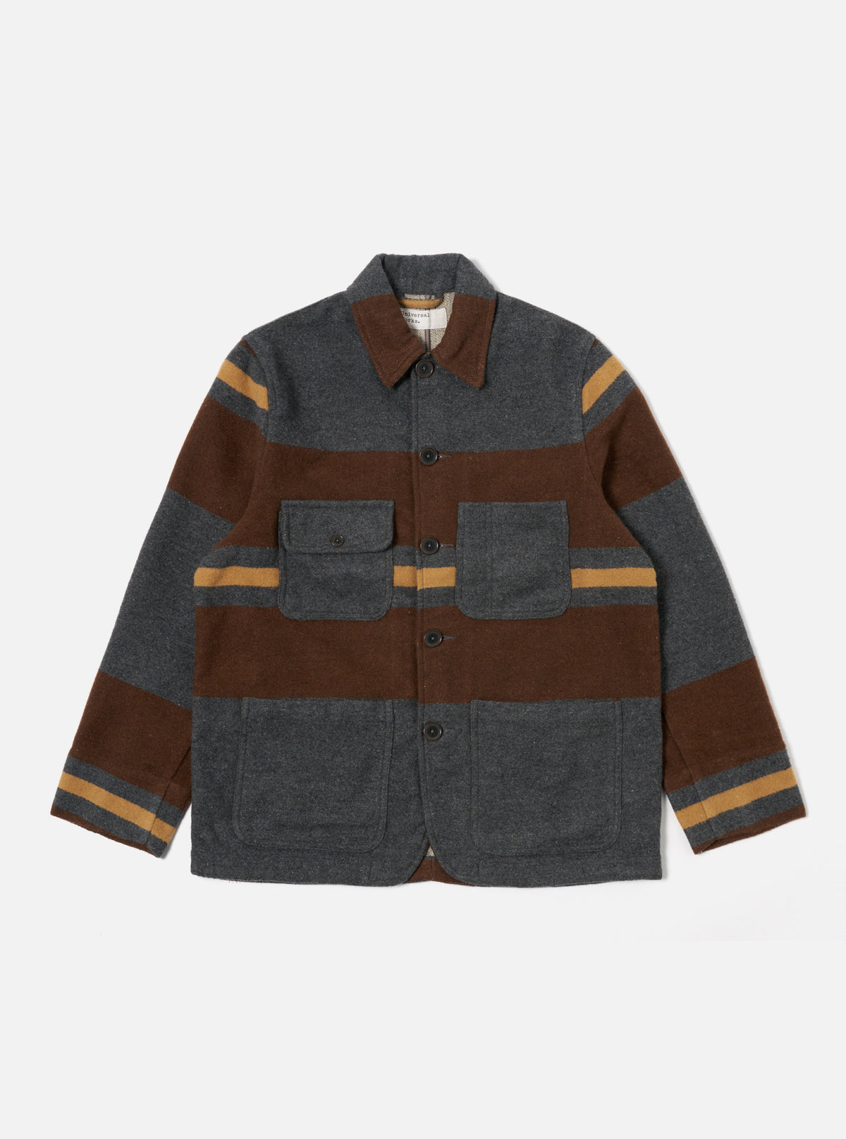 Merchant Jacket in Charcoal Stripe Blanket Wool Mix
