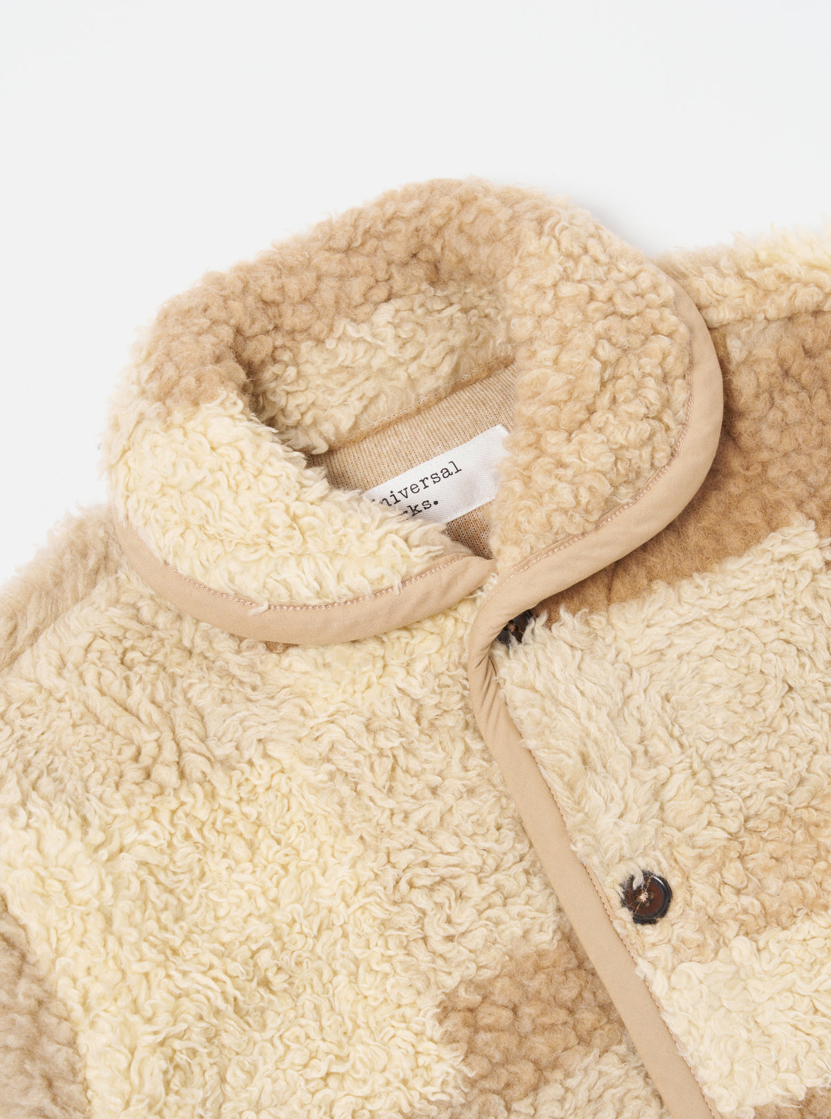 Lancaster Jacket in Sand Patchwork Fleece