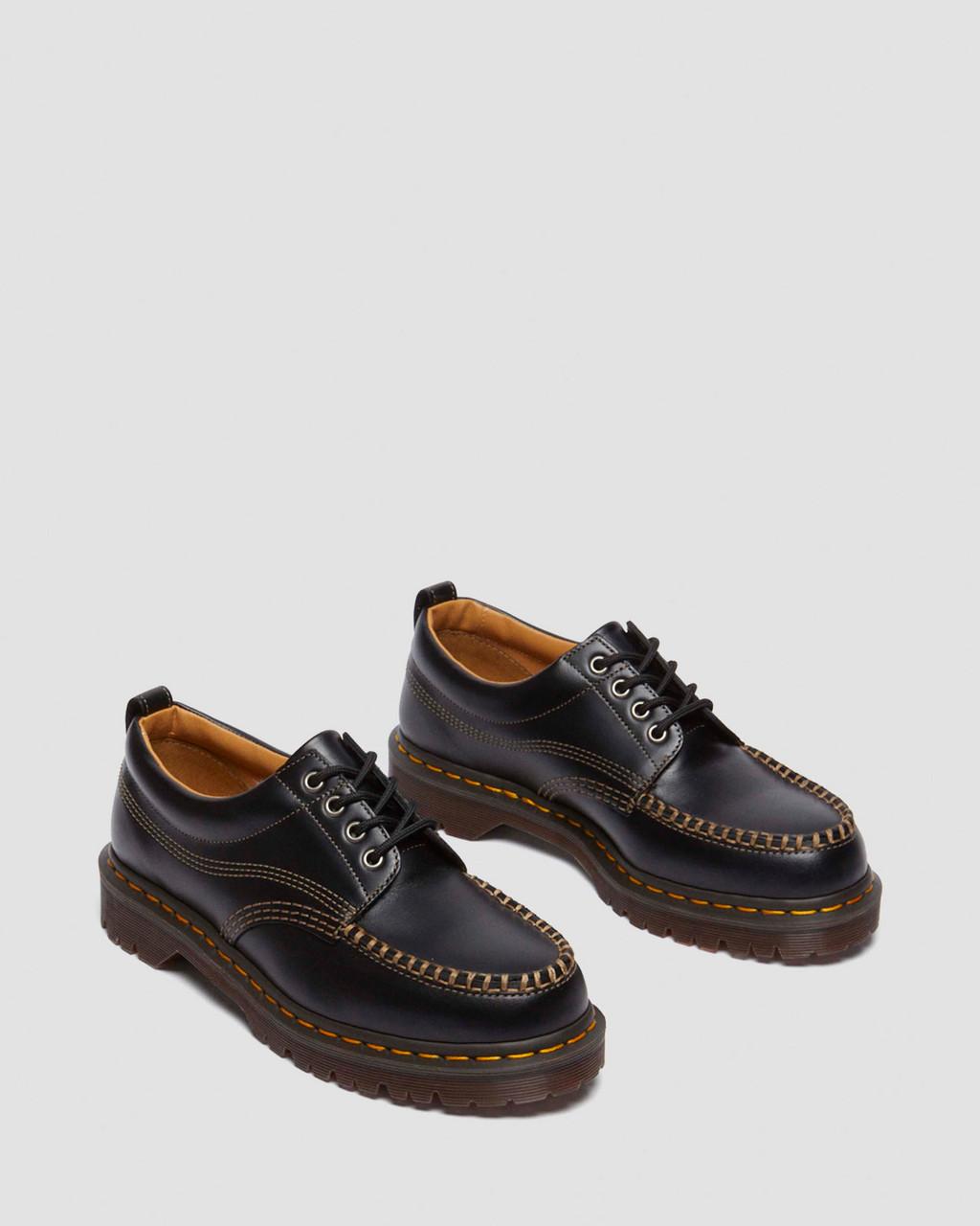Dr. Martens Lowell Leather Moc Toe Shoes in Black : Homme Essentials