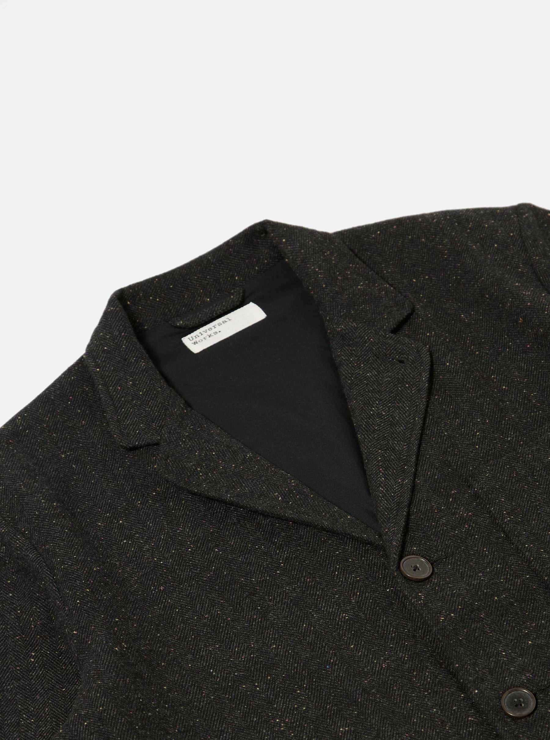 Salt 'n Pepper Tweed Three Button Jacket in Black