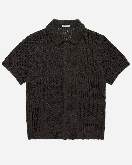 3Sixteen Short Sleeve Knit Shirt in Umber De Stijl : Homme Essentials