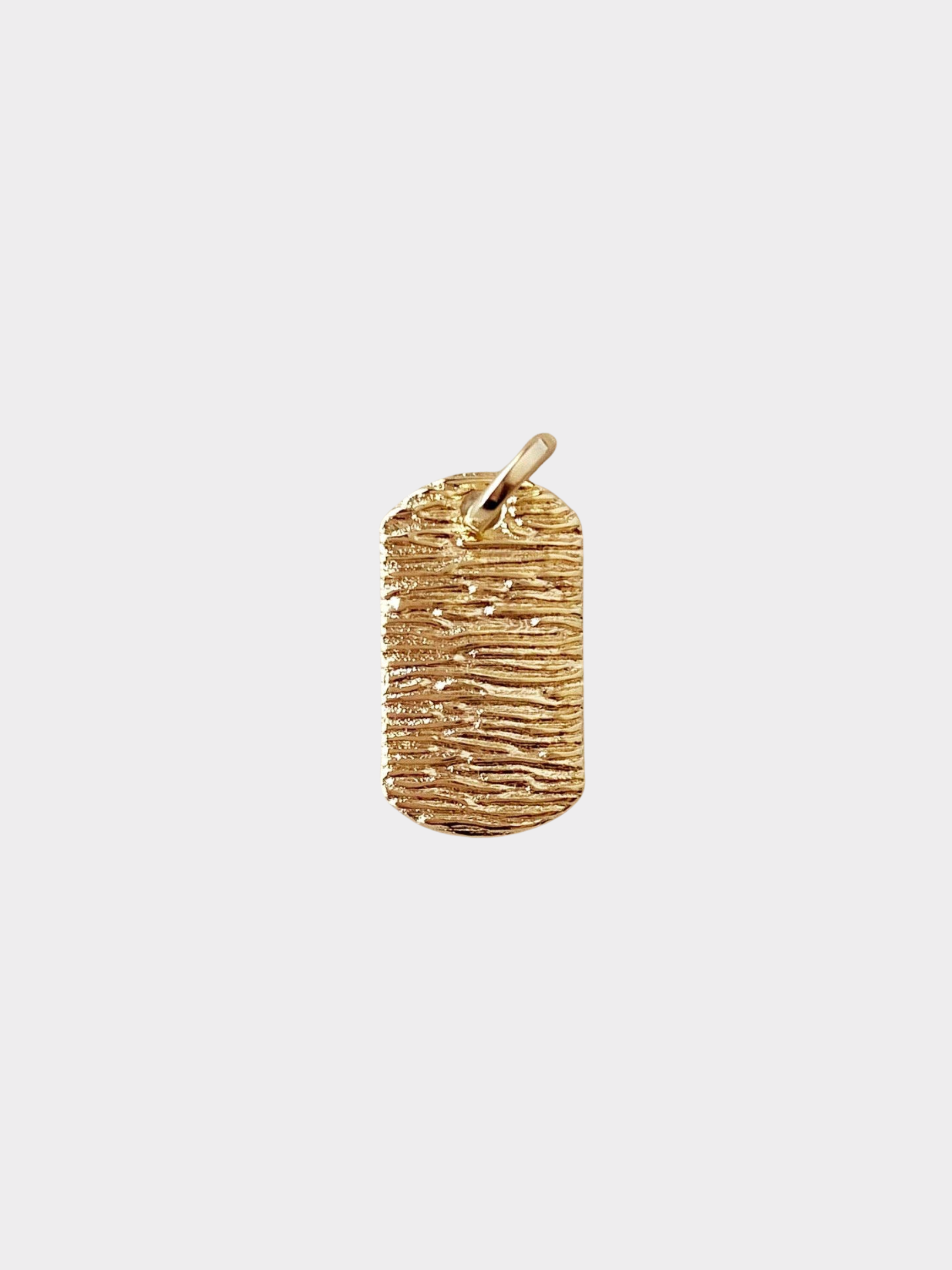 18k Gold Filled Textured Dog Tag Pendant