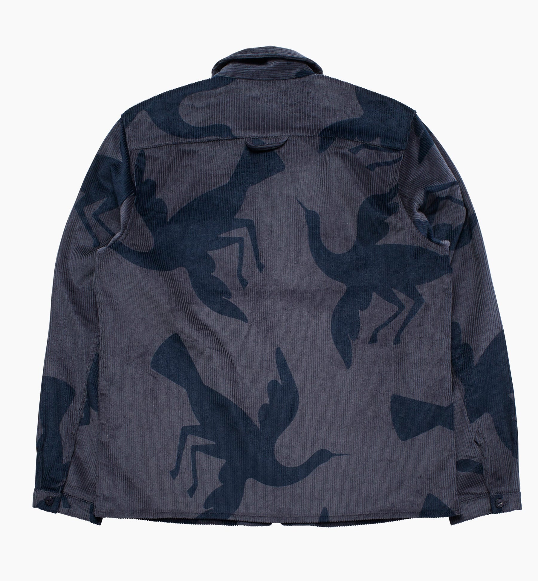 Clipped Wings Shirt Jacket in Greyish Blue