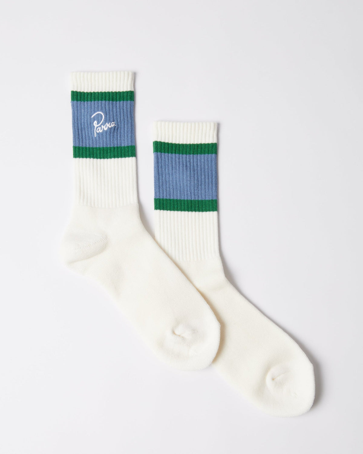 Signature Striped Crew Socks in White
