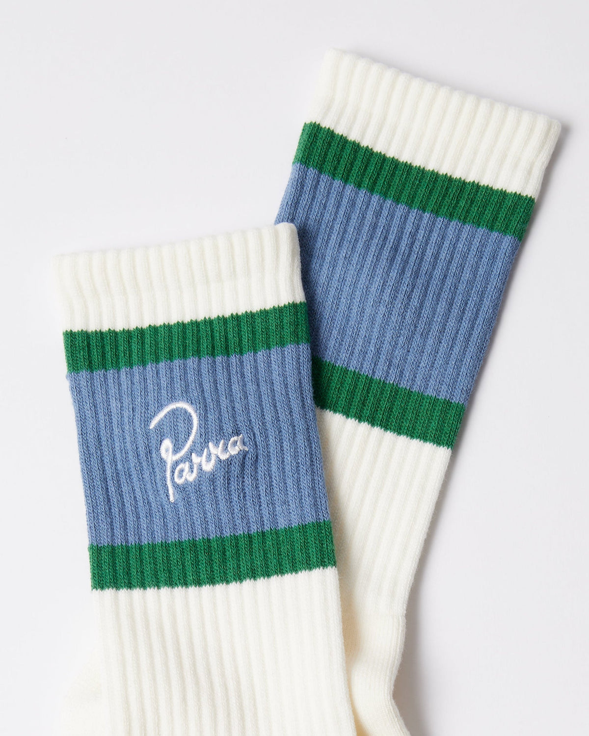 Signature Striped Crew Socks in White