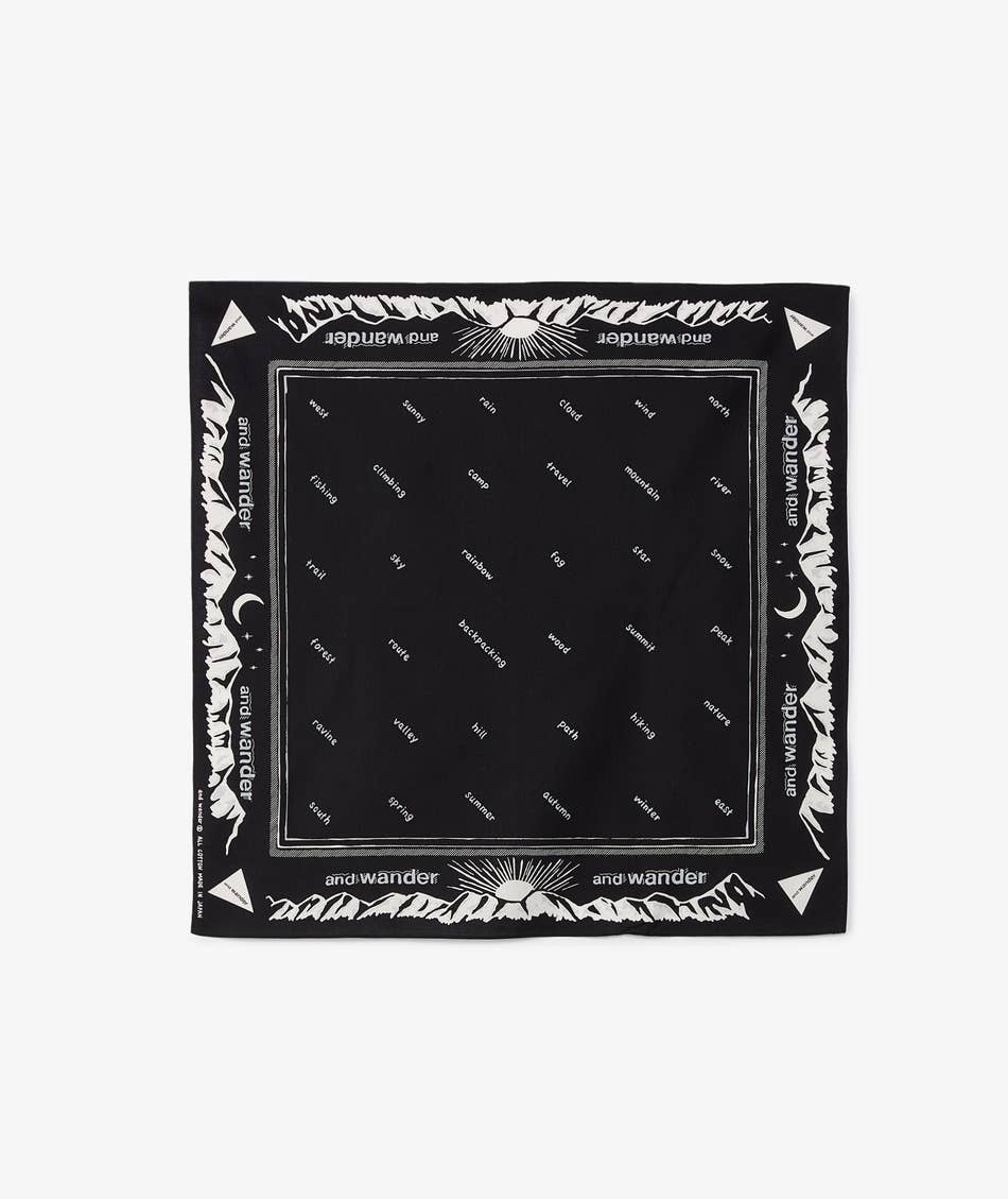 Reflective Words Bandanna in Black