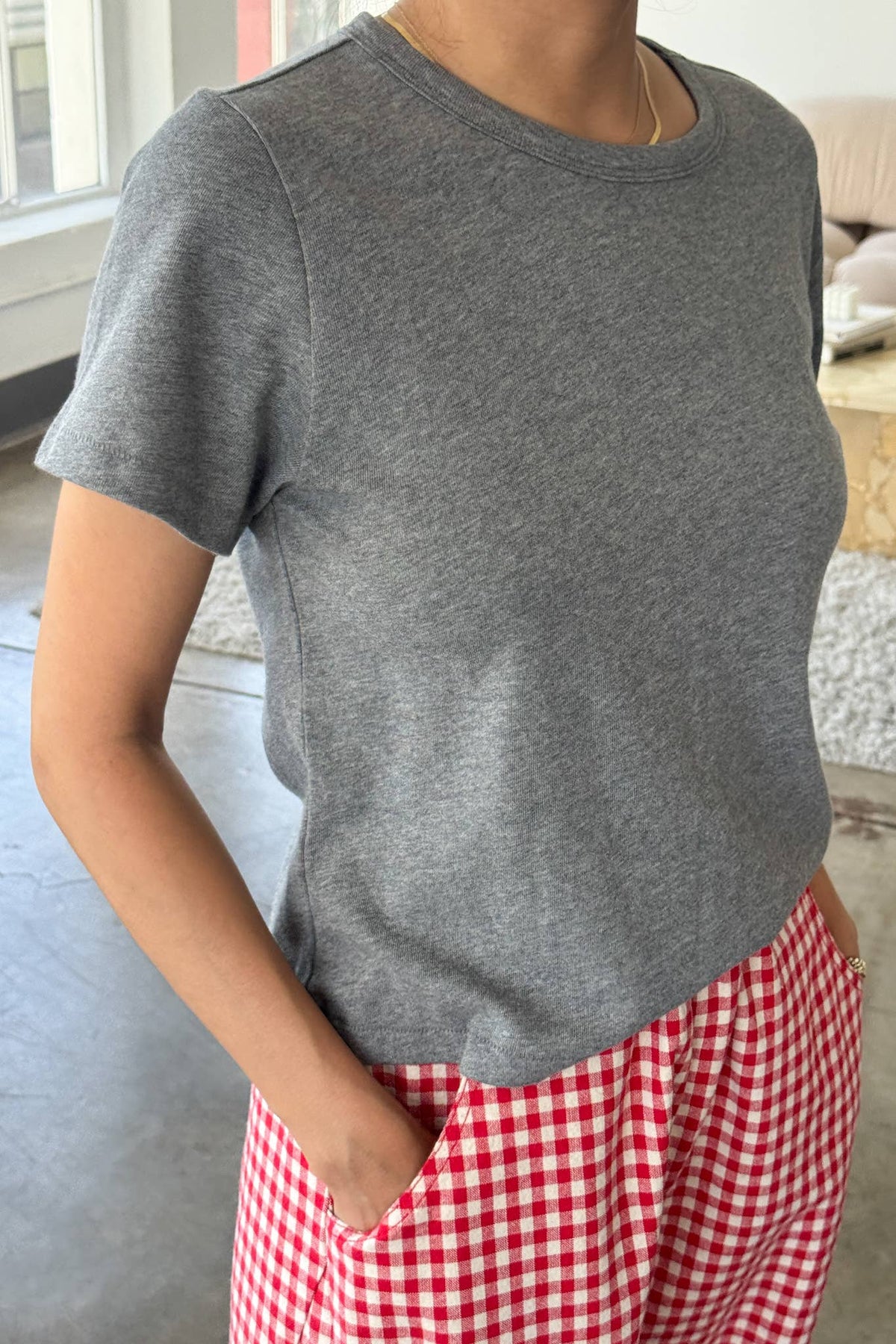 The Boy Tee in Melange Grey