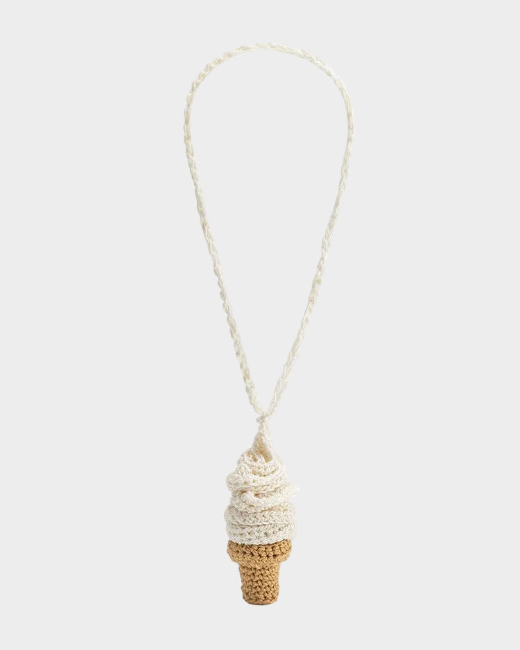 Ice Cream Ivory Crochet Bag Charm