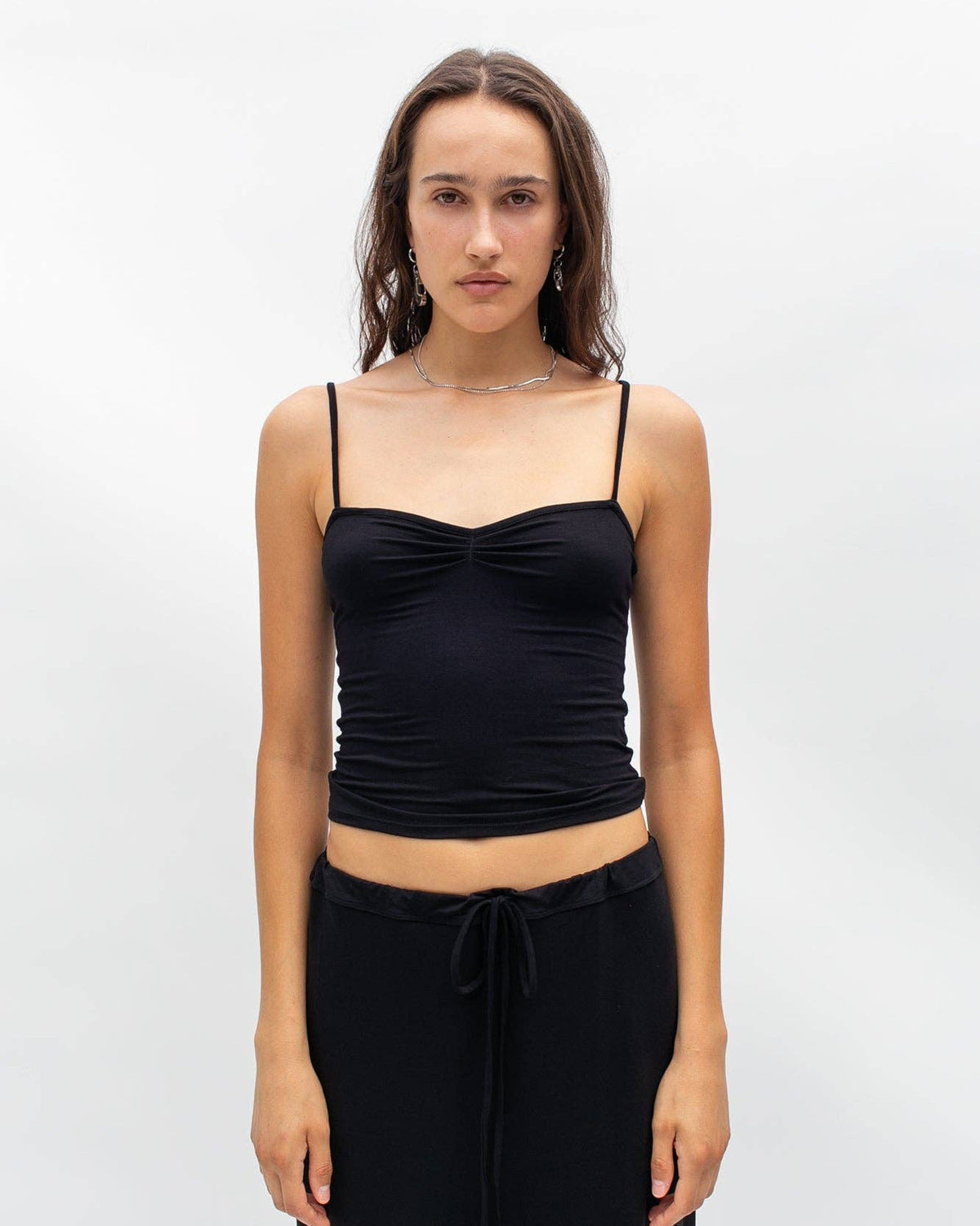 Eva Viscose Spaghetti Strap Camisole in Black