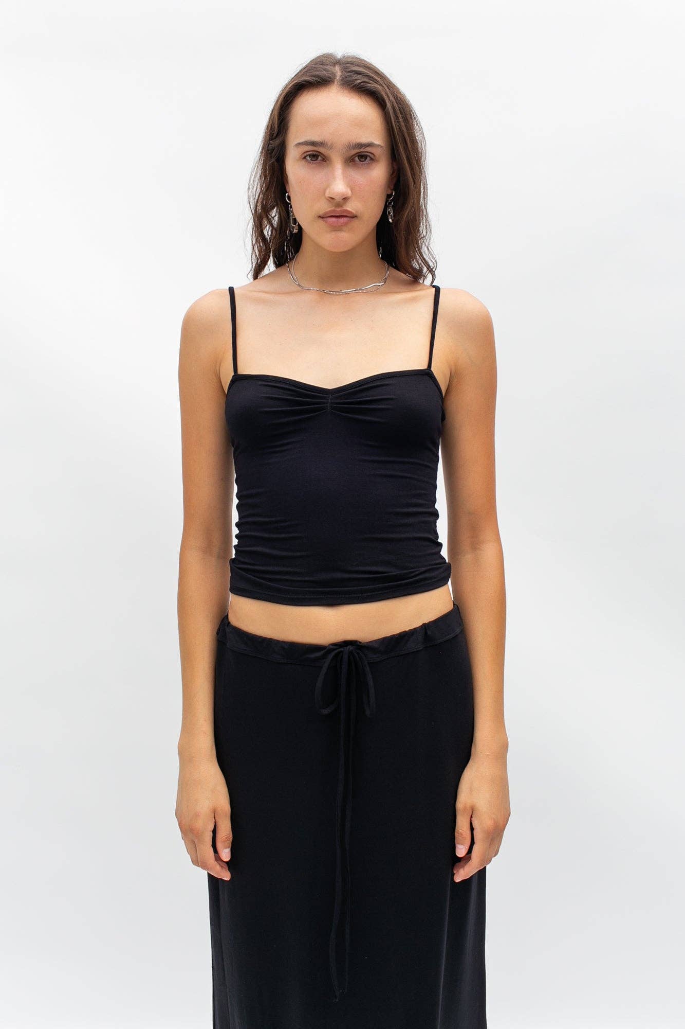 Eva Viscose Spaghetti Strap Camisole in Black