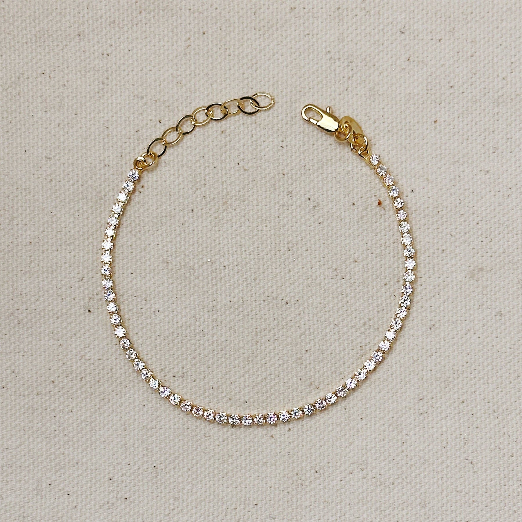 Crystal Tennis Bracelet in 18k Gold Fill