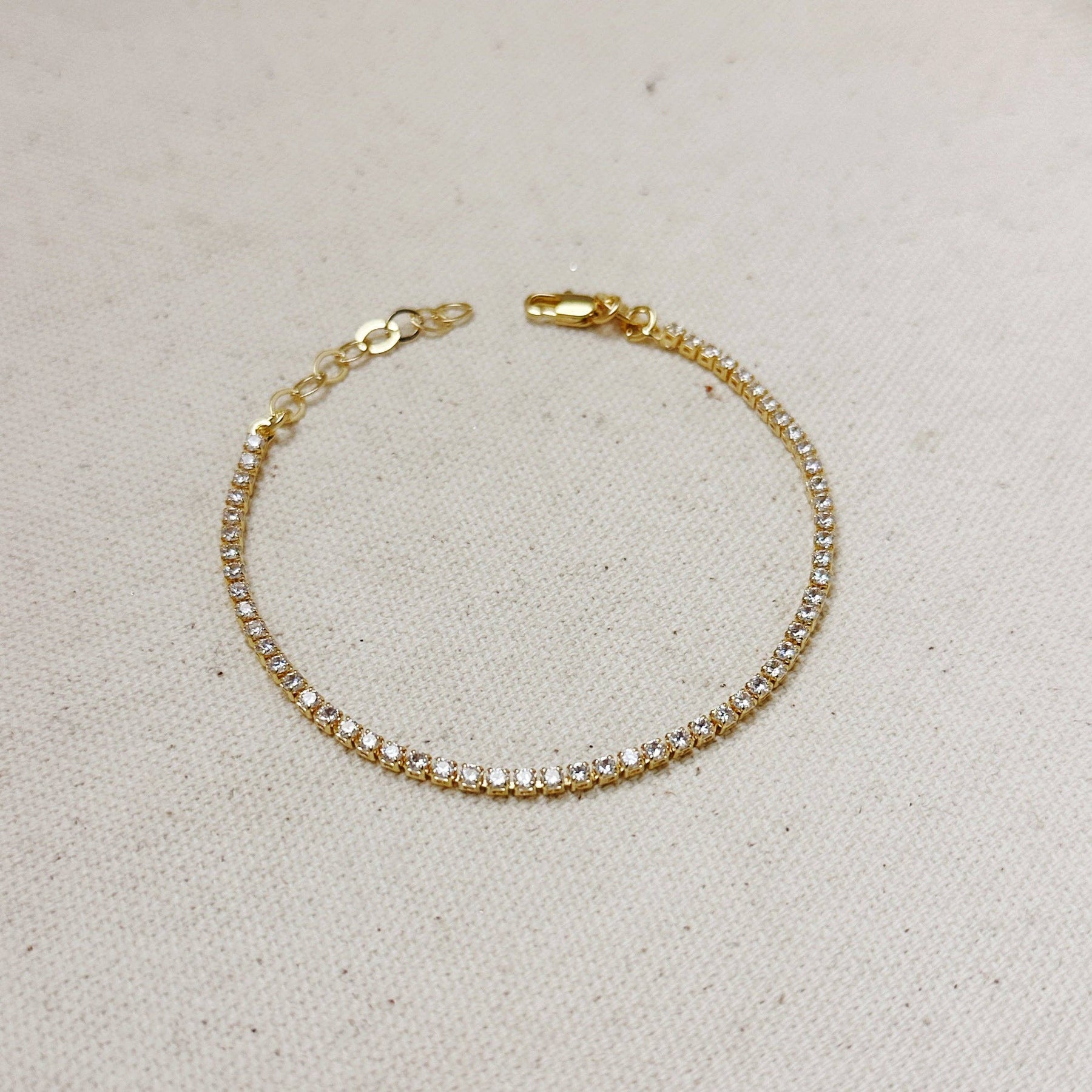 Crystal Tennis Bracelet in 18k Gold Fill