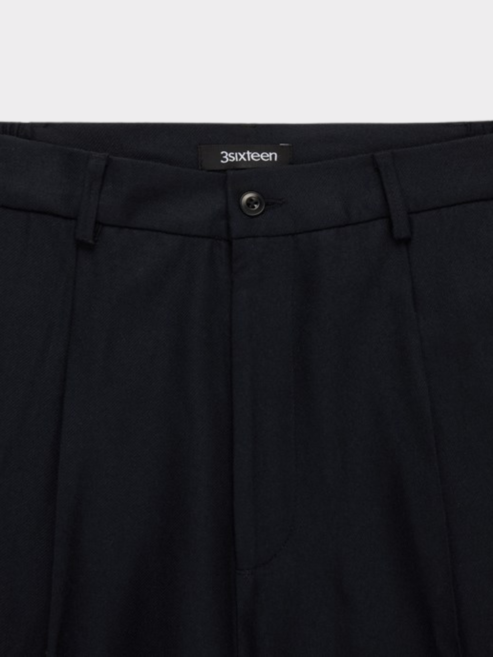 Pleated Trouser in Black Wool