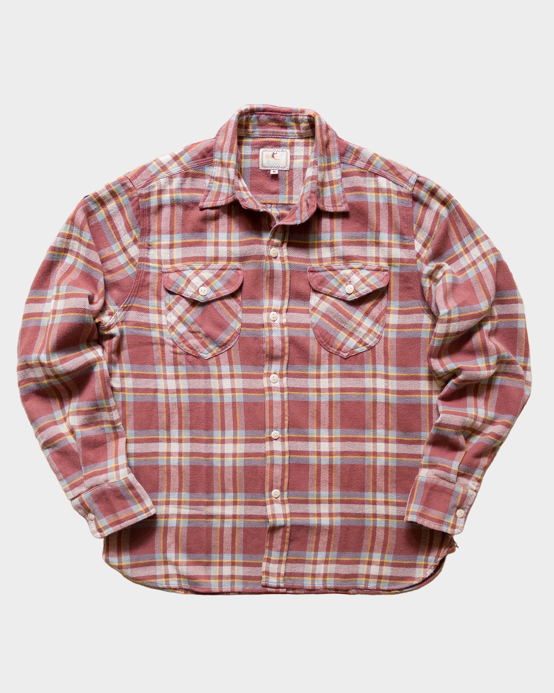 Washed Flannel Workshirt in Autumn Rust