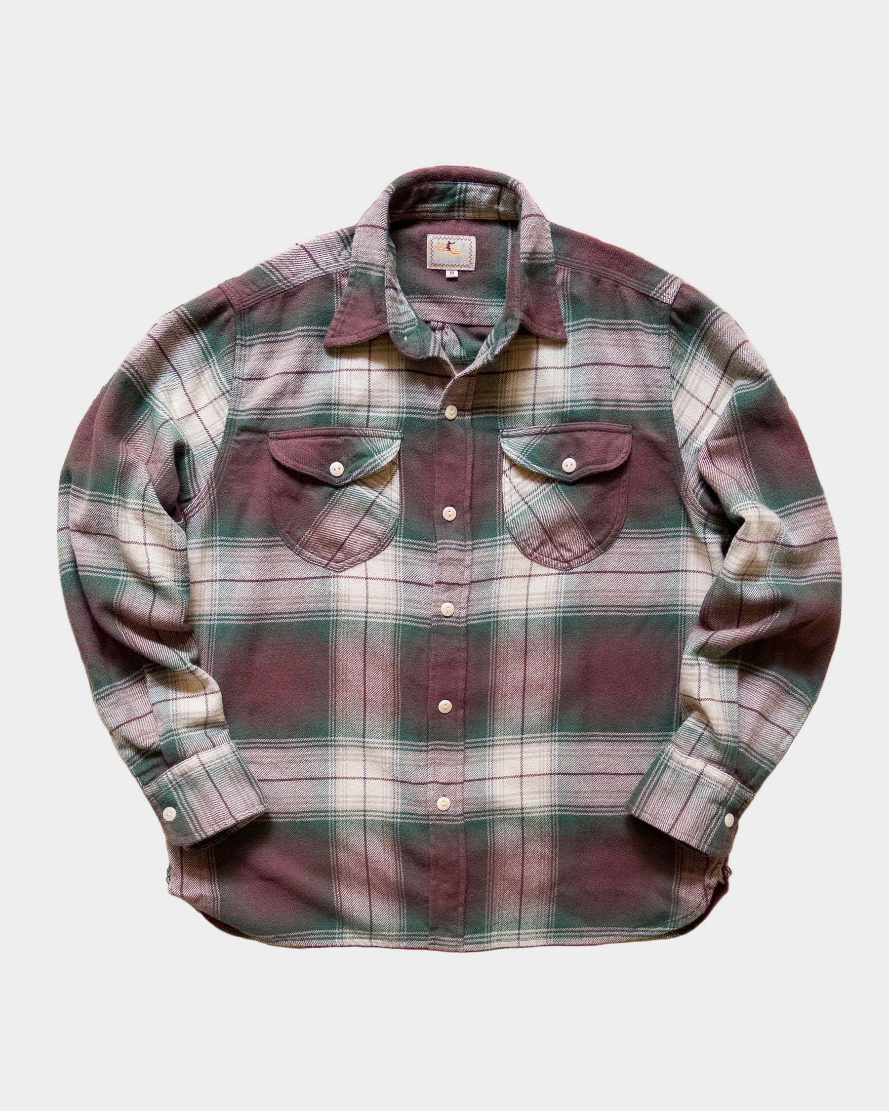Washed Flannel Workshirt in Grizzly Shadow Plaid