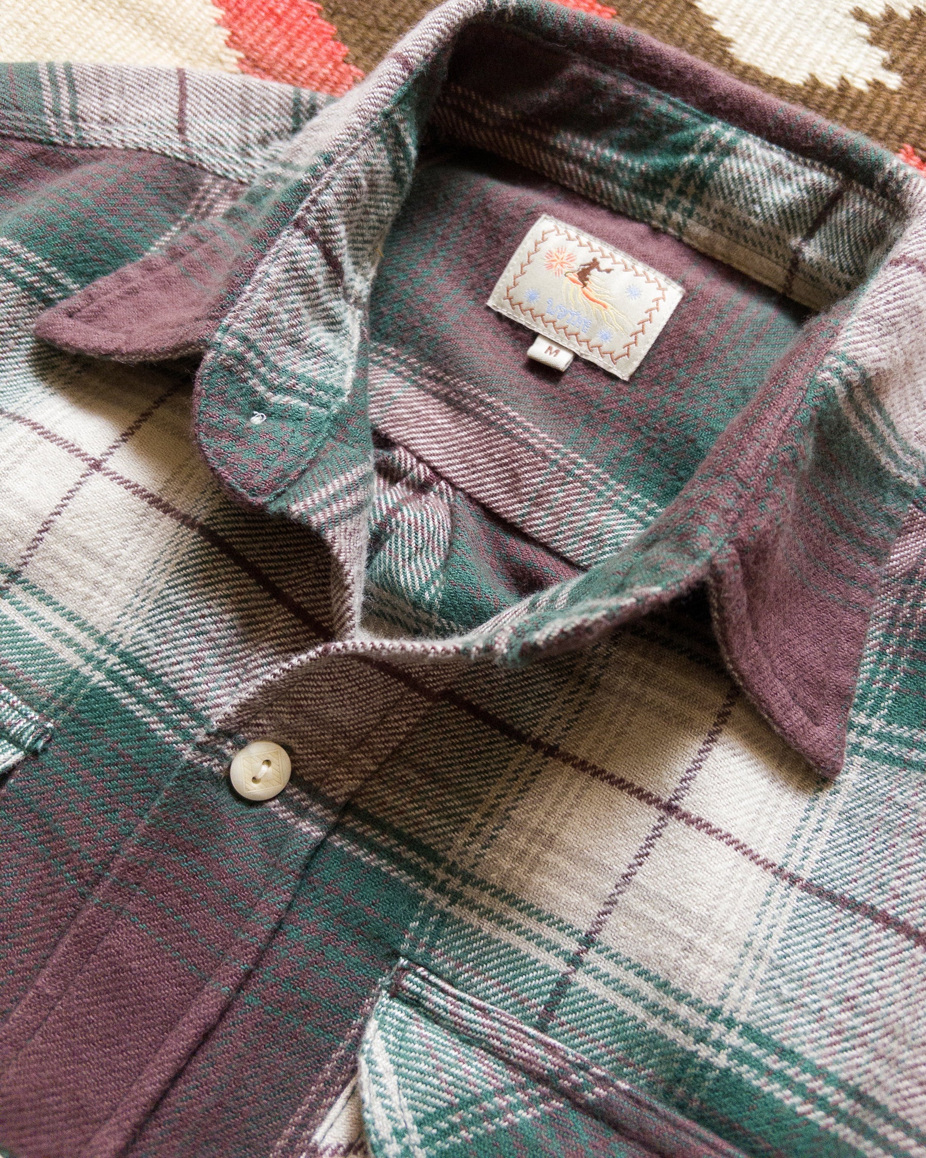Washed Flannel Workshirt in Grizzly Shadow Plaid