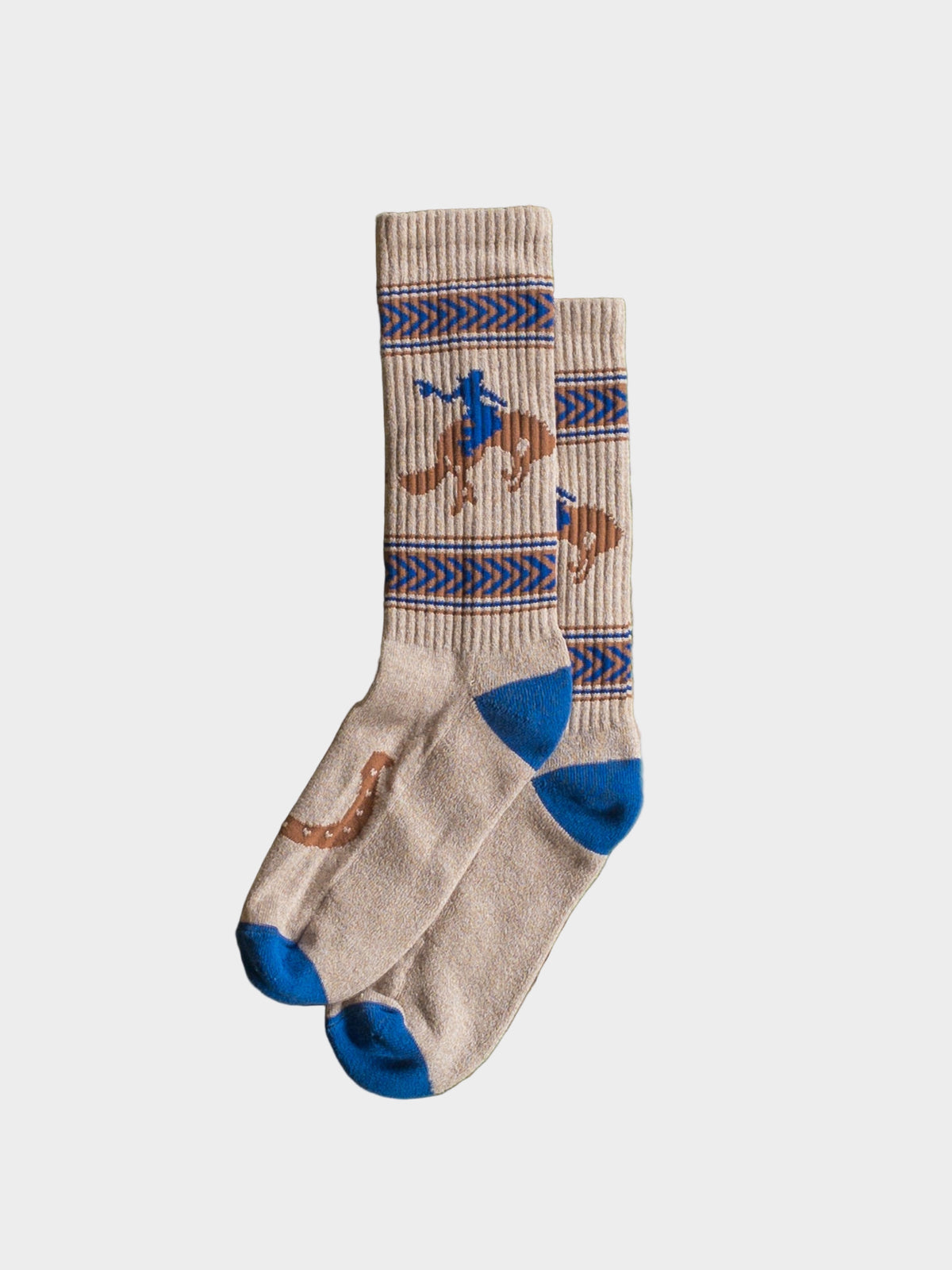 Recycled Cotton Jacquard Socks in Bucking Bronc