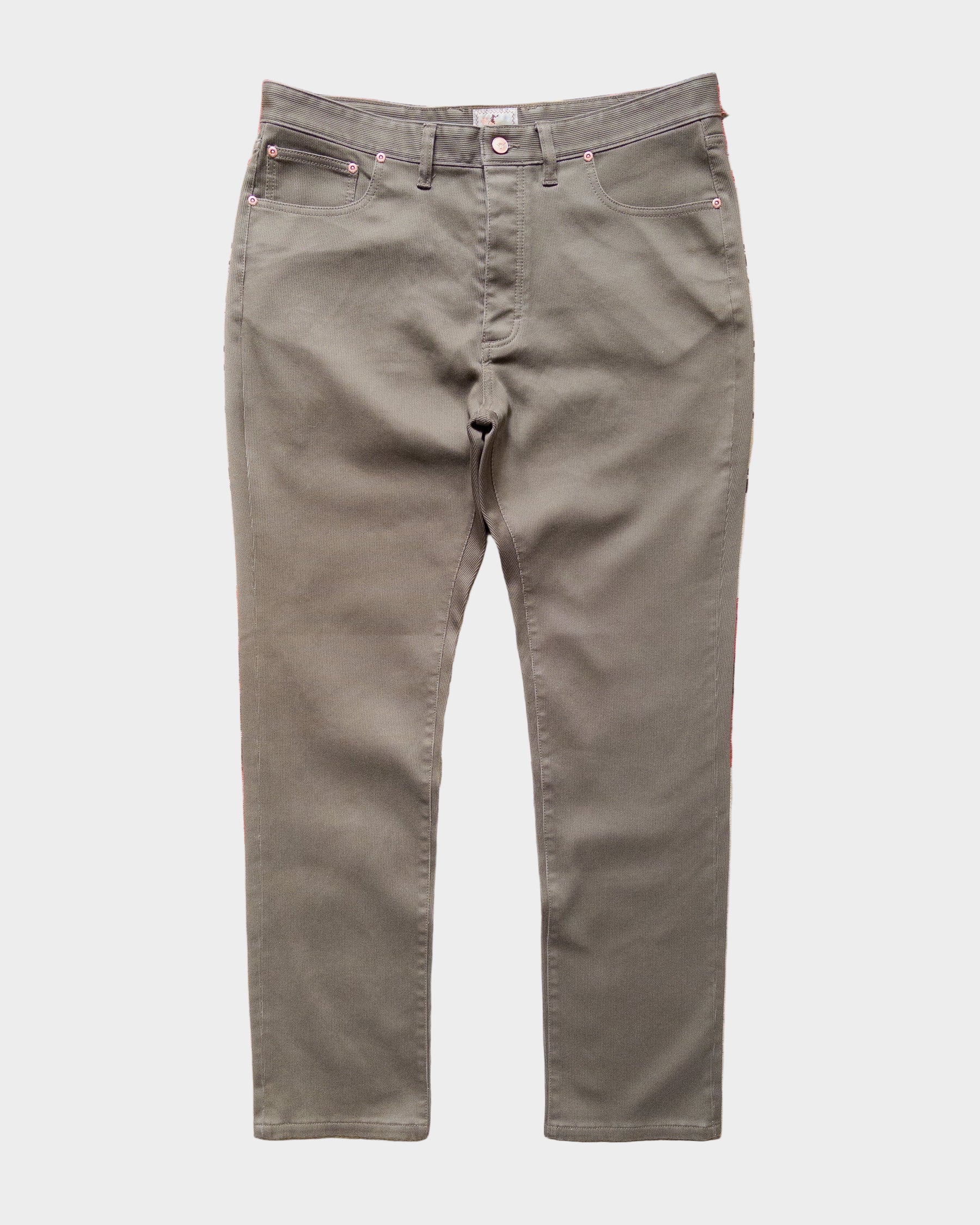 Bedford Cord 5 Pocket Pant in Faded Olive