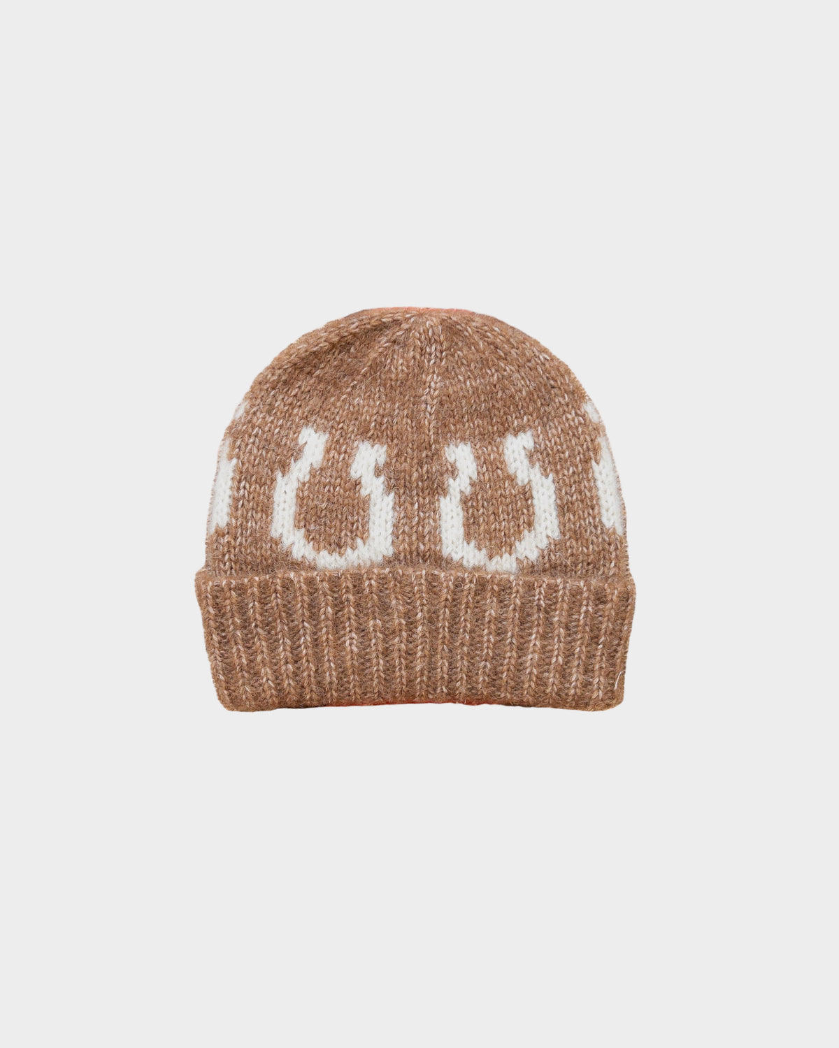 Alpaca Horseshoe Beanie in Dark Brown