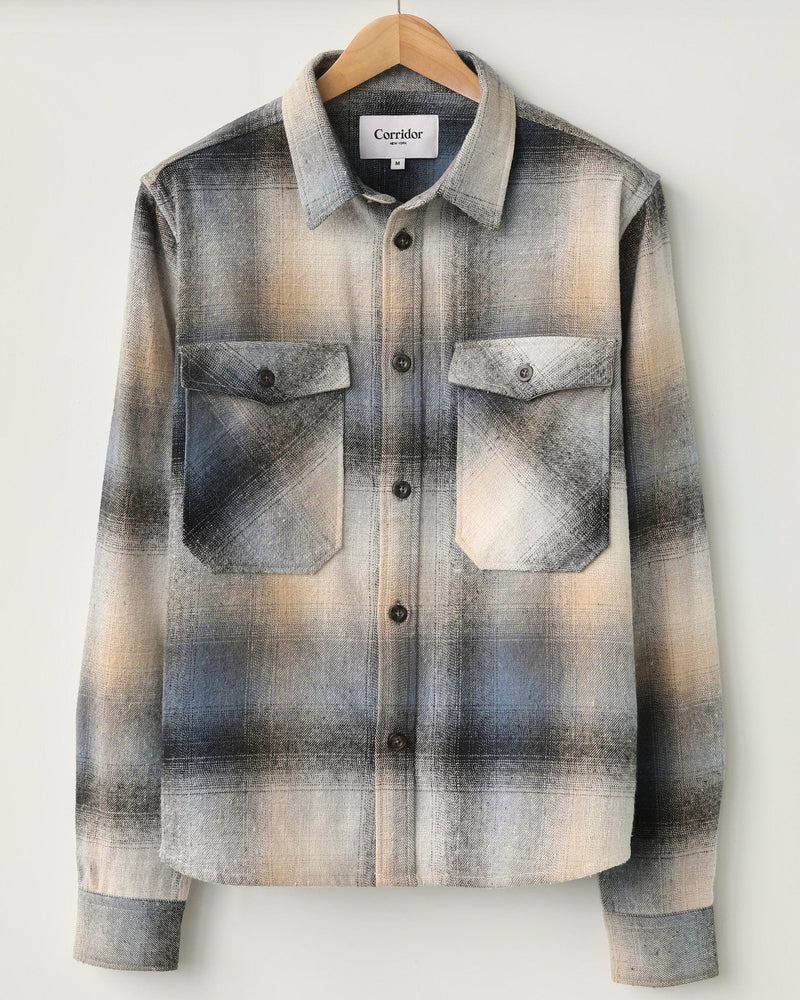 Ombre Plaid Kingston Jacket in Brown