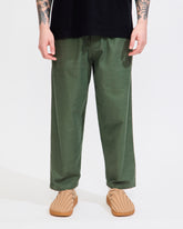 Hi Water Trouser in Olive Slub Sateen
