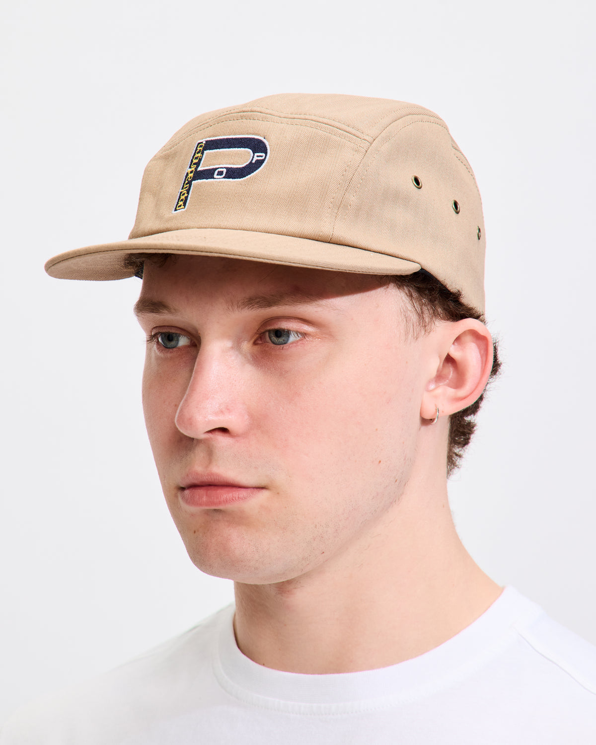 Nautical Herringbone Fivepanel Hat in Khaki