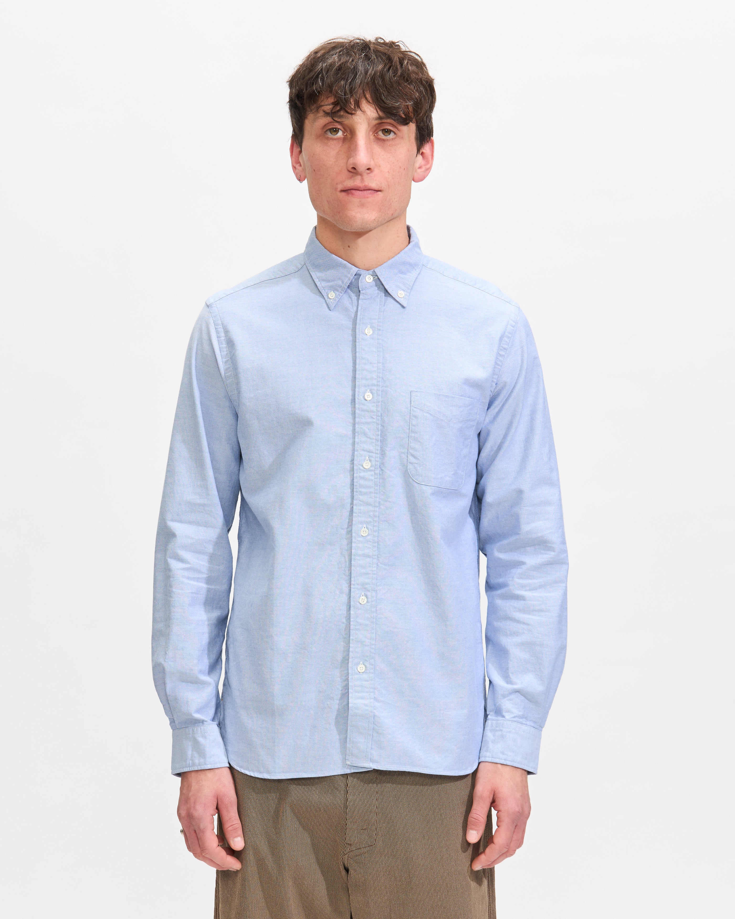 Beams Plus B.D. Oxford in Blue | Homme Essentials Beams Plus B.D. Oxford in Blue | Homme Essentials