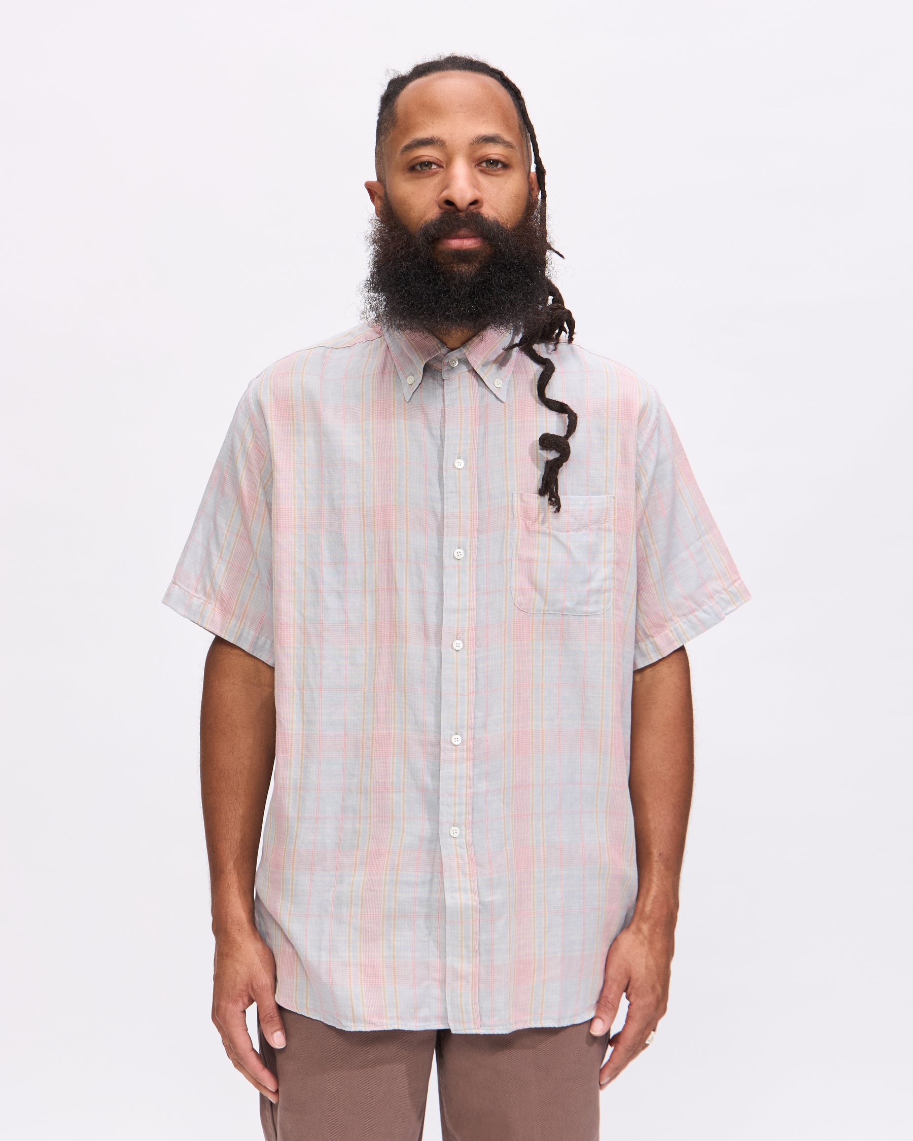 Beams Plus BD Giza Cotton Double Gauze Shirt in Sax Homme Essentials