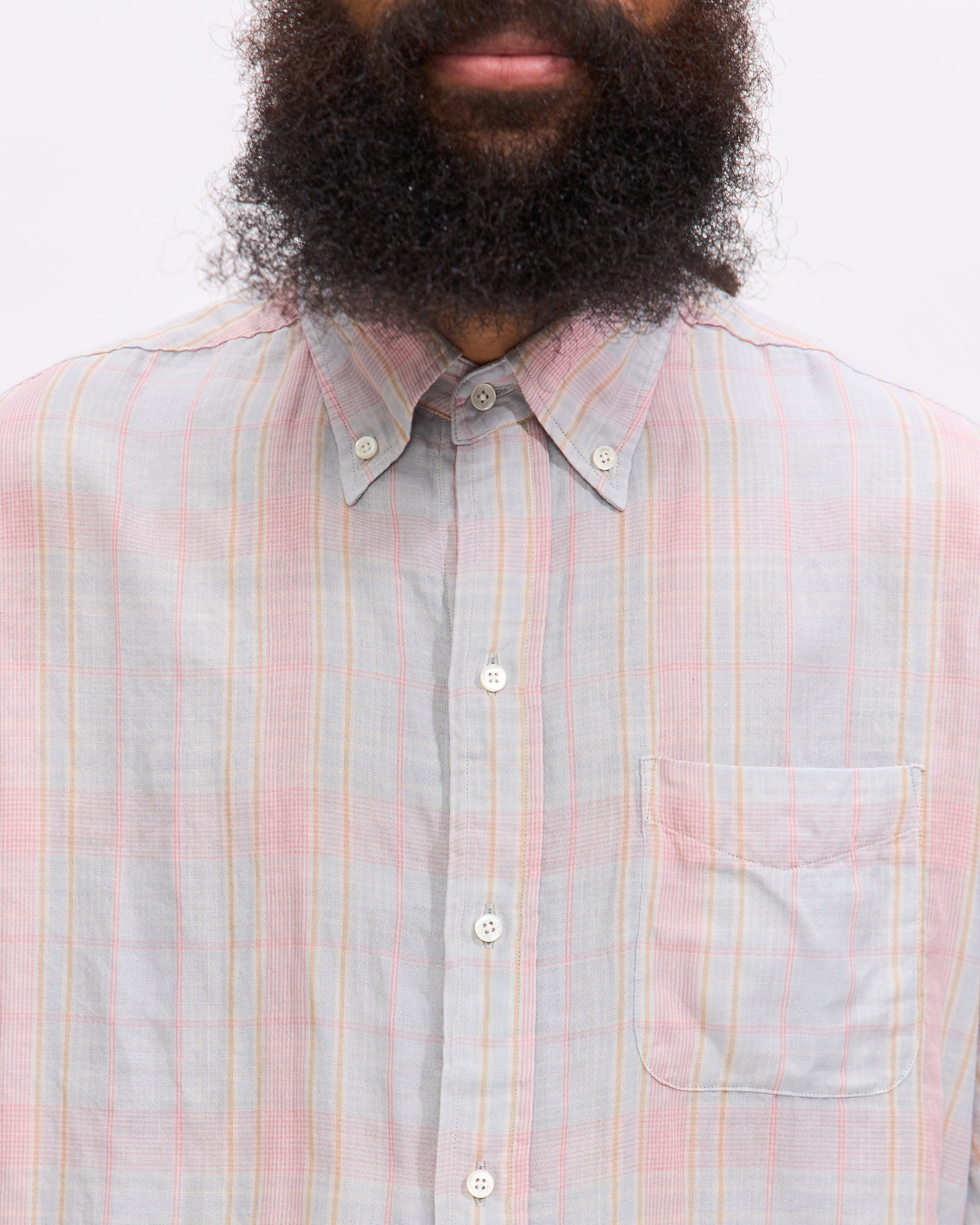 Beams Plus BD Giza Cotton Double Gauze Shirt in Sax Homme Essentials