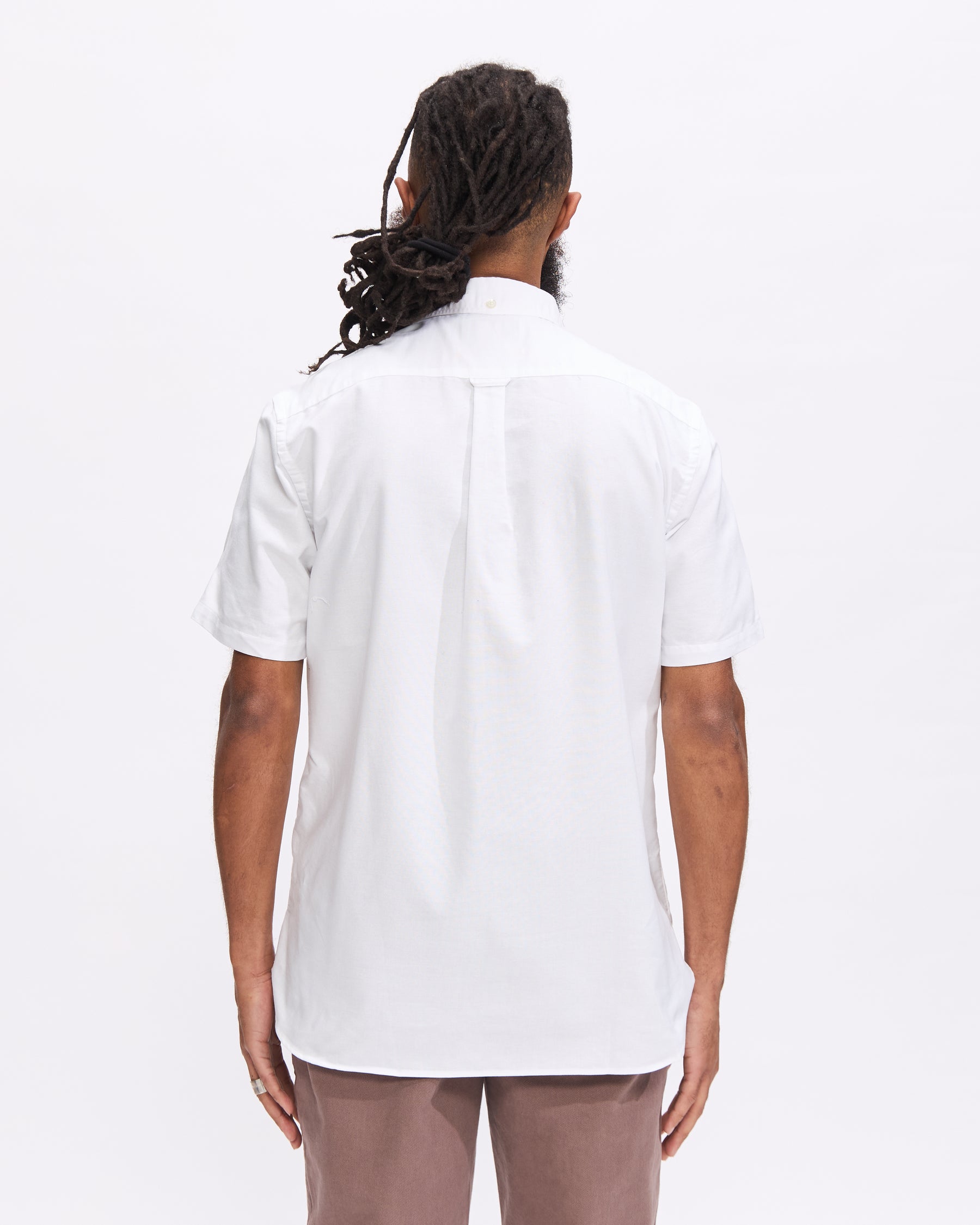 Beams Plus BD Short Sleeve Oxford COOLMAX® Shirt in White Homme Essentials