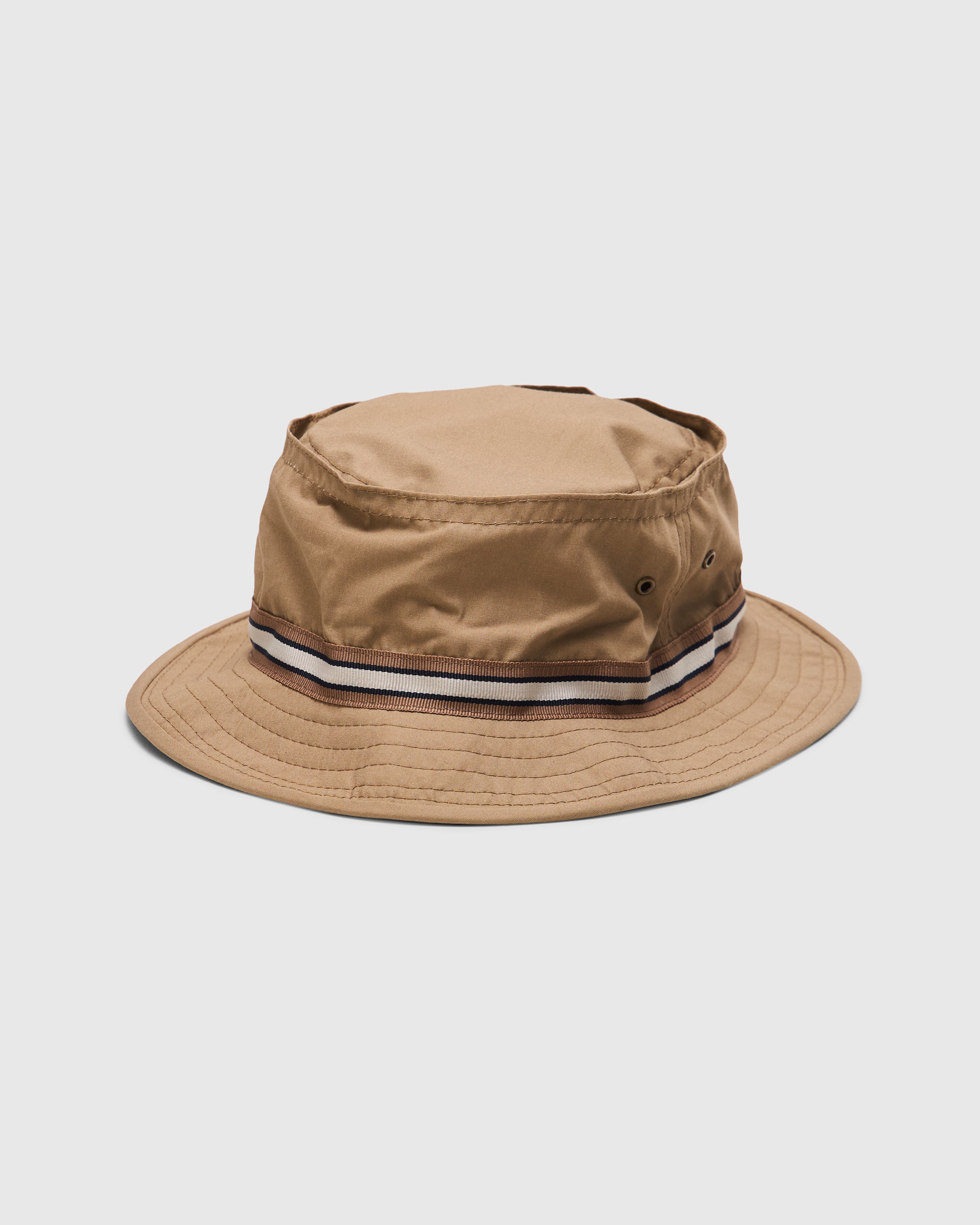 Tan Bucket Hat with brown Ribbon Accent…20%linen 80%cotton BB linen Brown bucket hat | Button Brothers main image 4