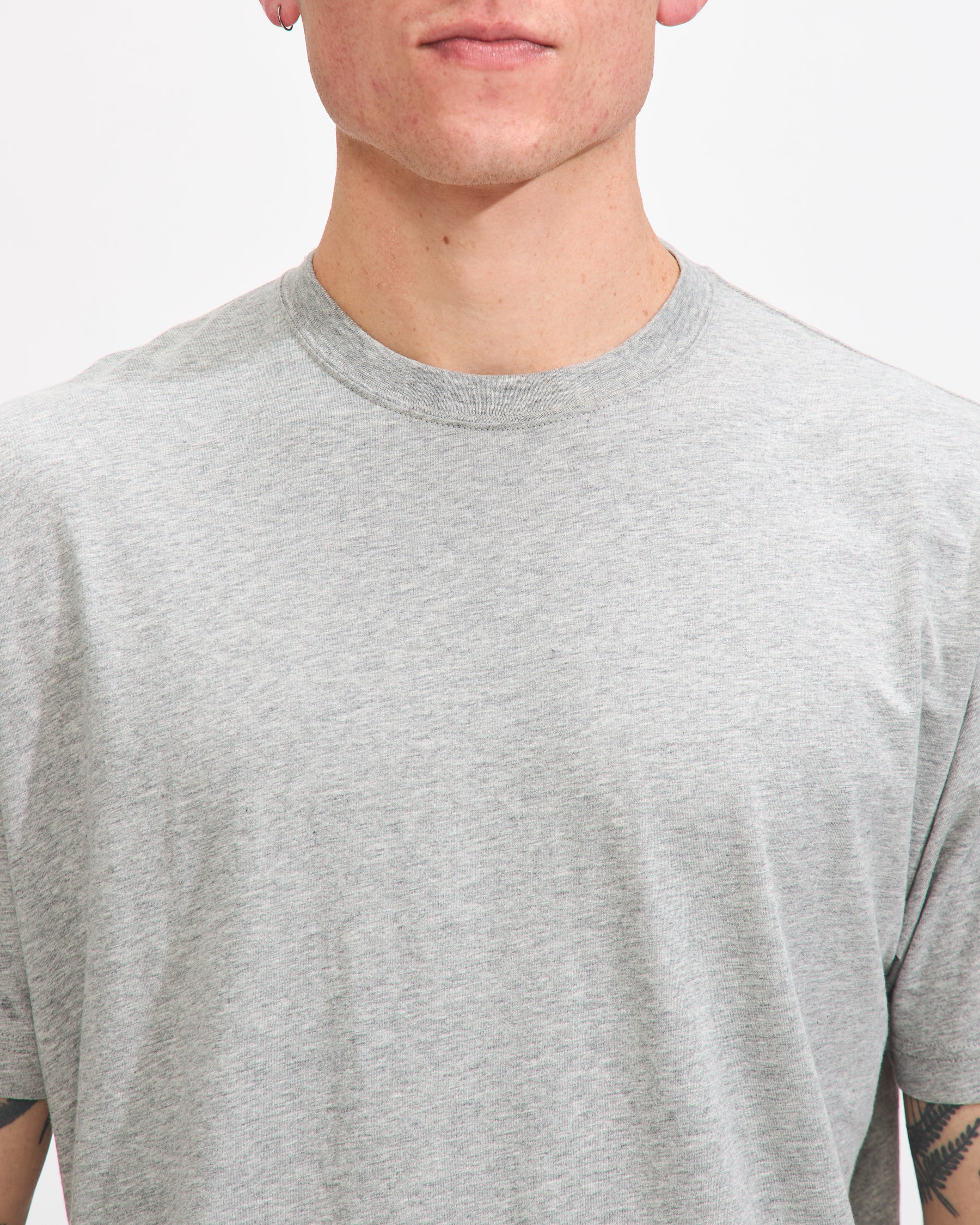 Beams Plus Crew Neck Tee in Grey Homme Essentials